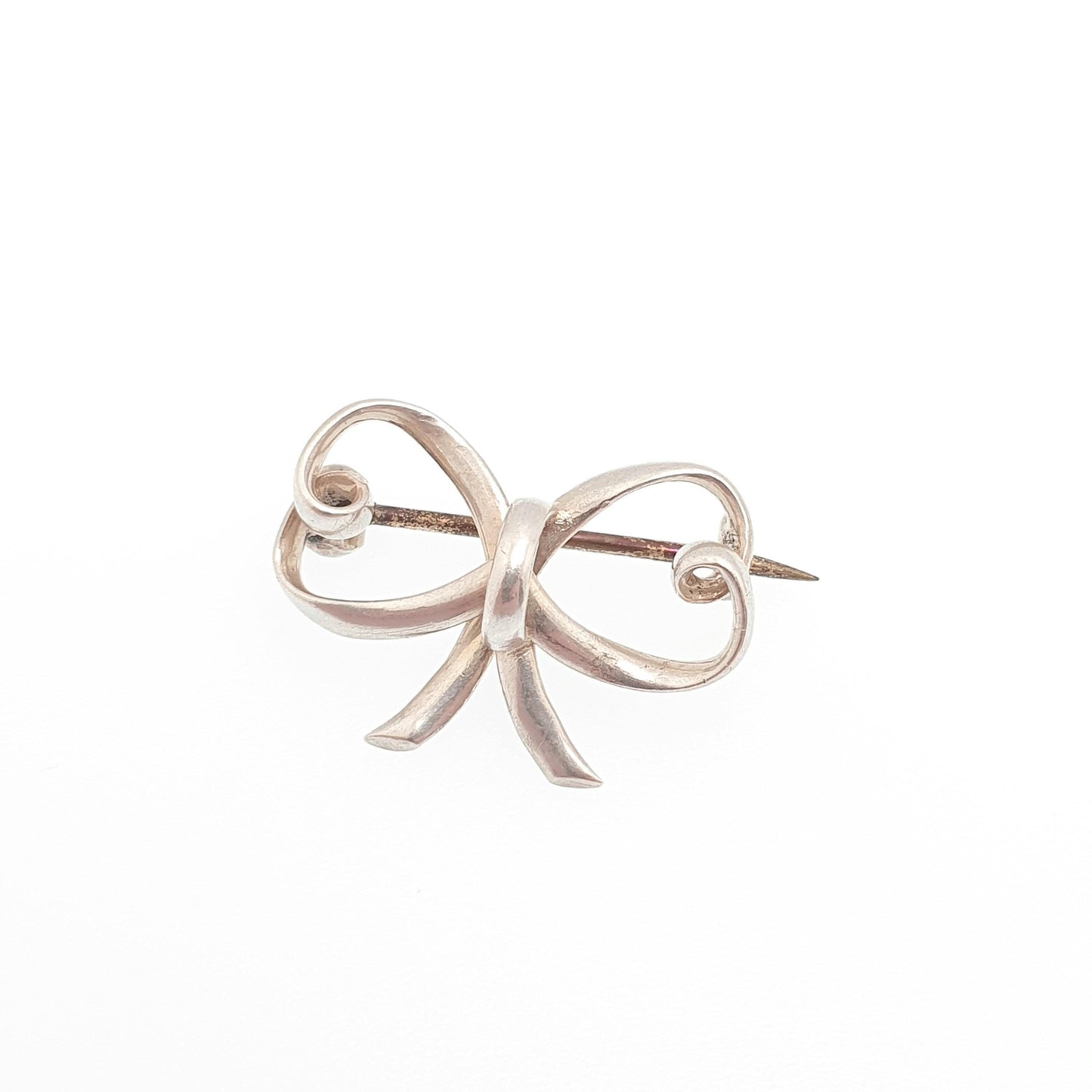 Antique Charles Horner Sterling Silver Bow Brooch Ribbon CH 1908 Hallmark Chester Knot Art Nouveau 1910s Vintage Womens Jewellery Jewelry