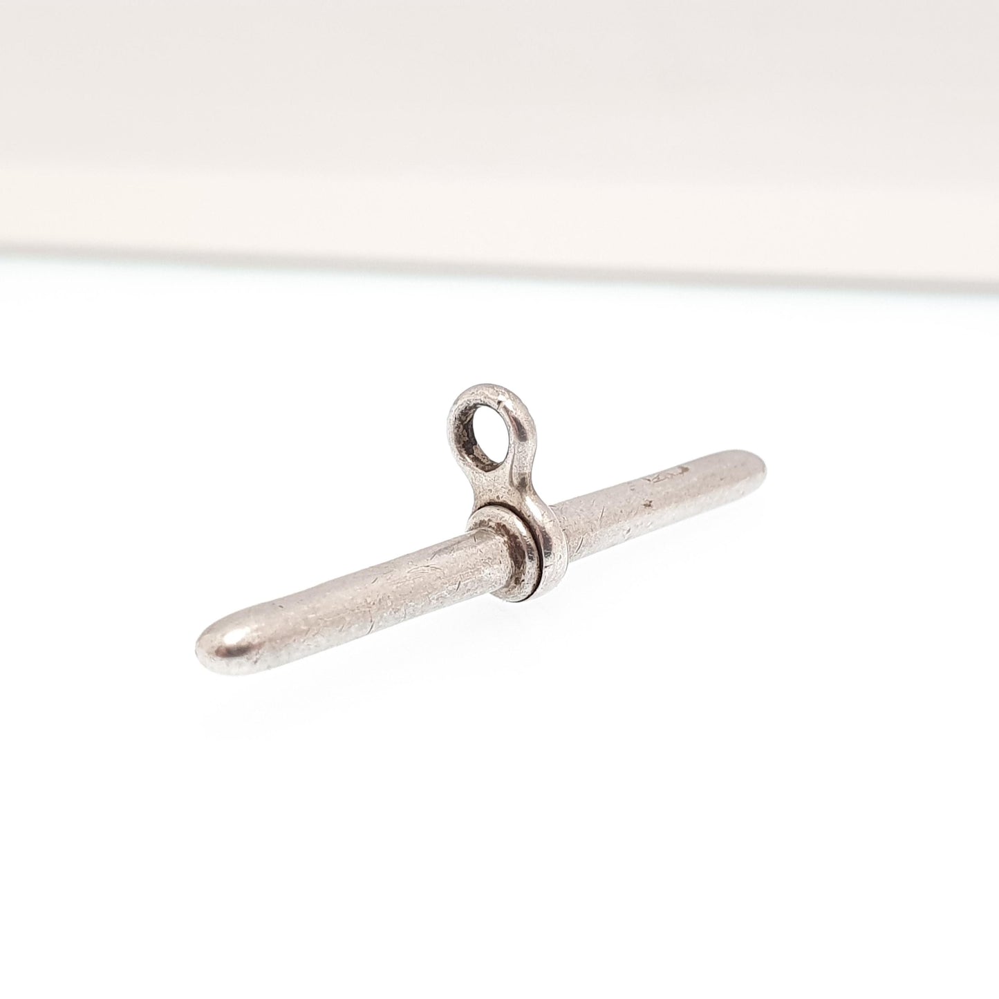 Antique Sterling Silver T Bar Pendant Fob Victorian Albert Chain Necklace Pocket Watch Charm Solid 925 Vintage Mens Womens Jewelry Jewellery