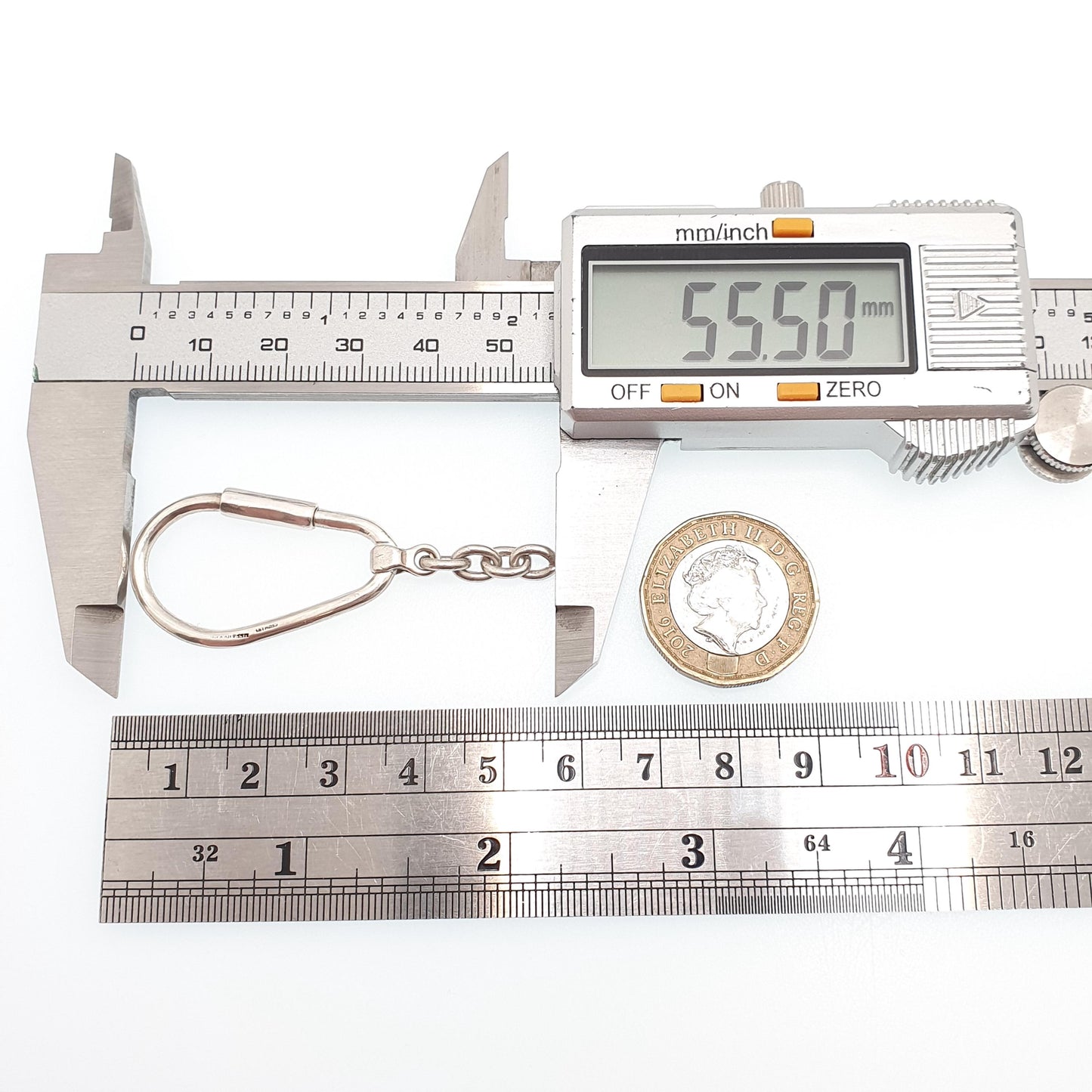 Vintage Solid Silver Carabiner Clip Necklace Pendant Keyring Climbing Abseiling Bungie Jump Sports Clasp Retro Mens Womens Jewelry Jewellery