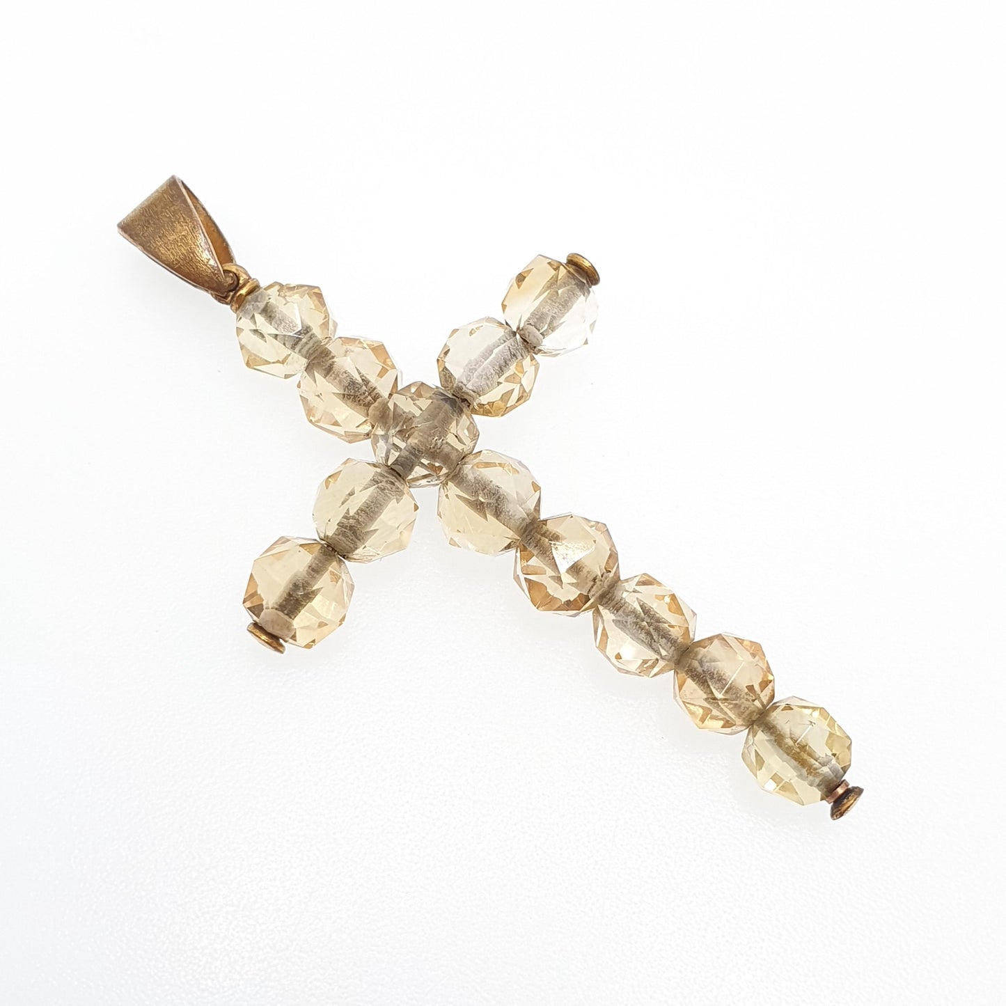 Antique Natural Citrine Crucifix Pendant Victorian Necklace Genuine Gemstone Orange Quartz Gold Gilt Oval Cut Quartz Vintage Mens Womens