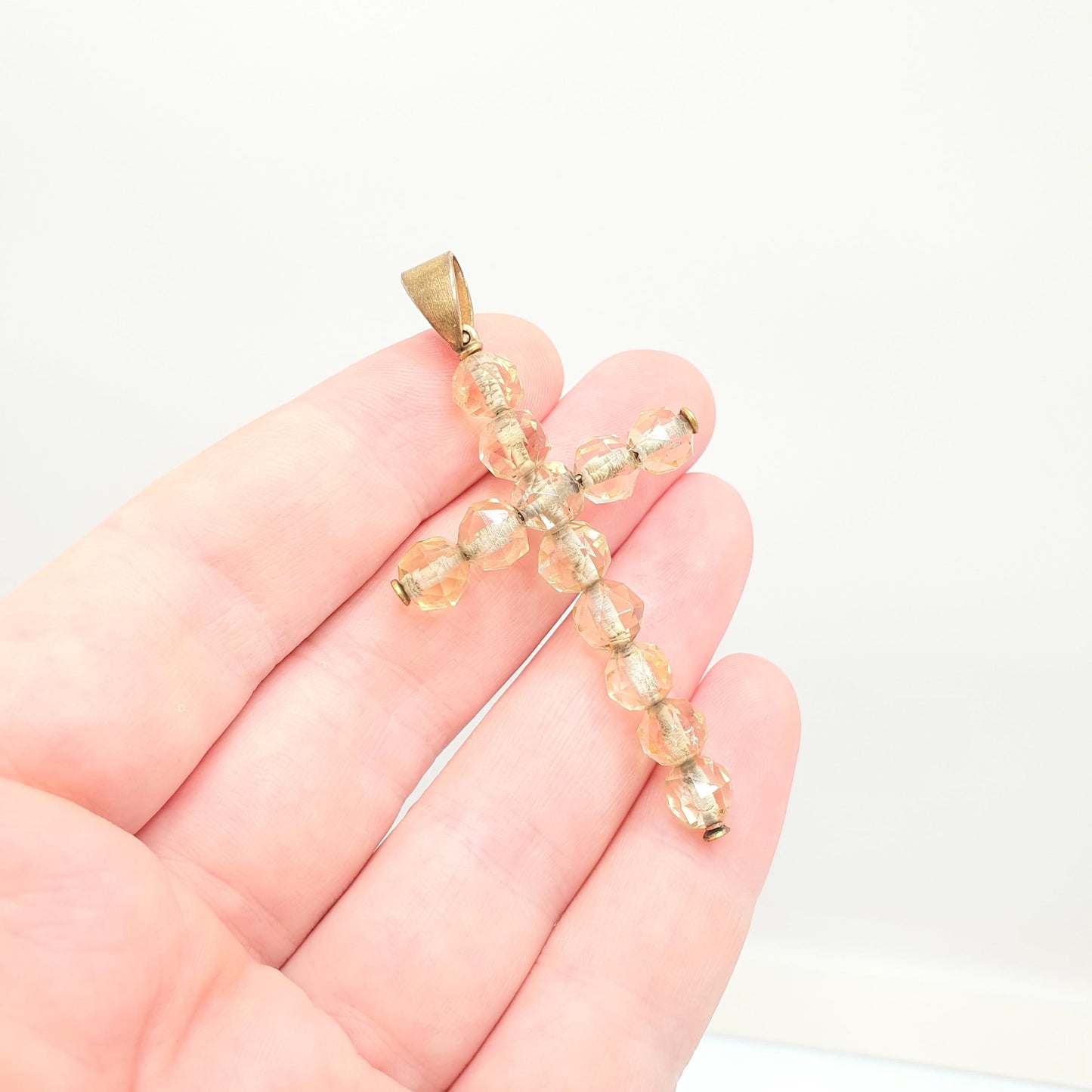 Antique Natural Citrine Crucifix Pendant Victorian Necklace Genuine Gemstone Orange Quartz Gold Gilt Oval Cut Quartz Vintage Mens Womens