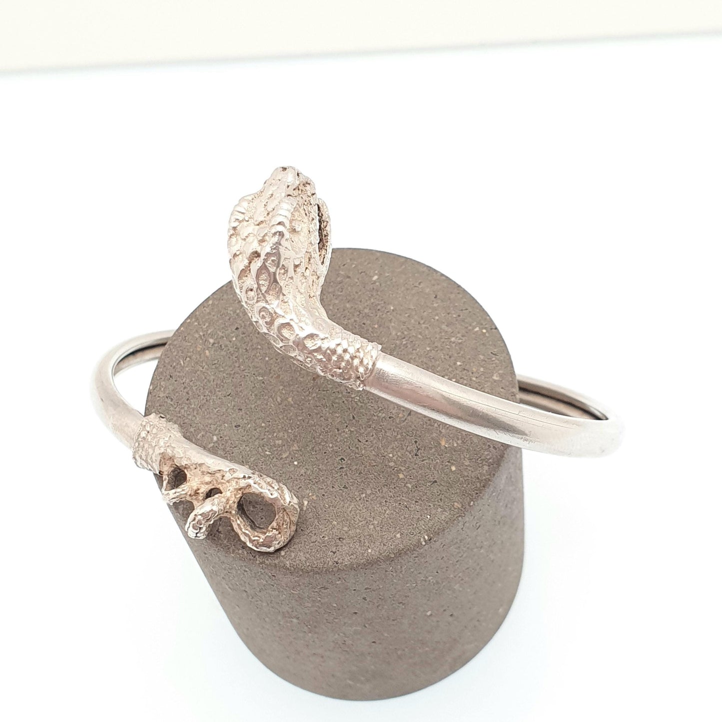 Antique Victorian Solid Silver Snake Bangle Bracelet Bypass Crossover Serpent Fine Estate Rare Vintage Womens Jewellery Jewelry