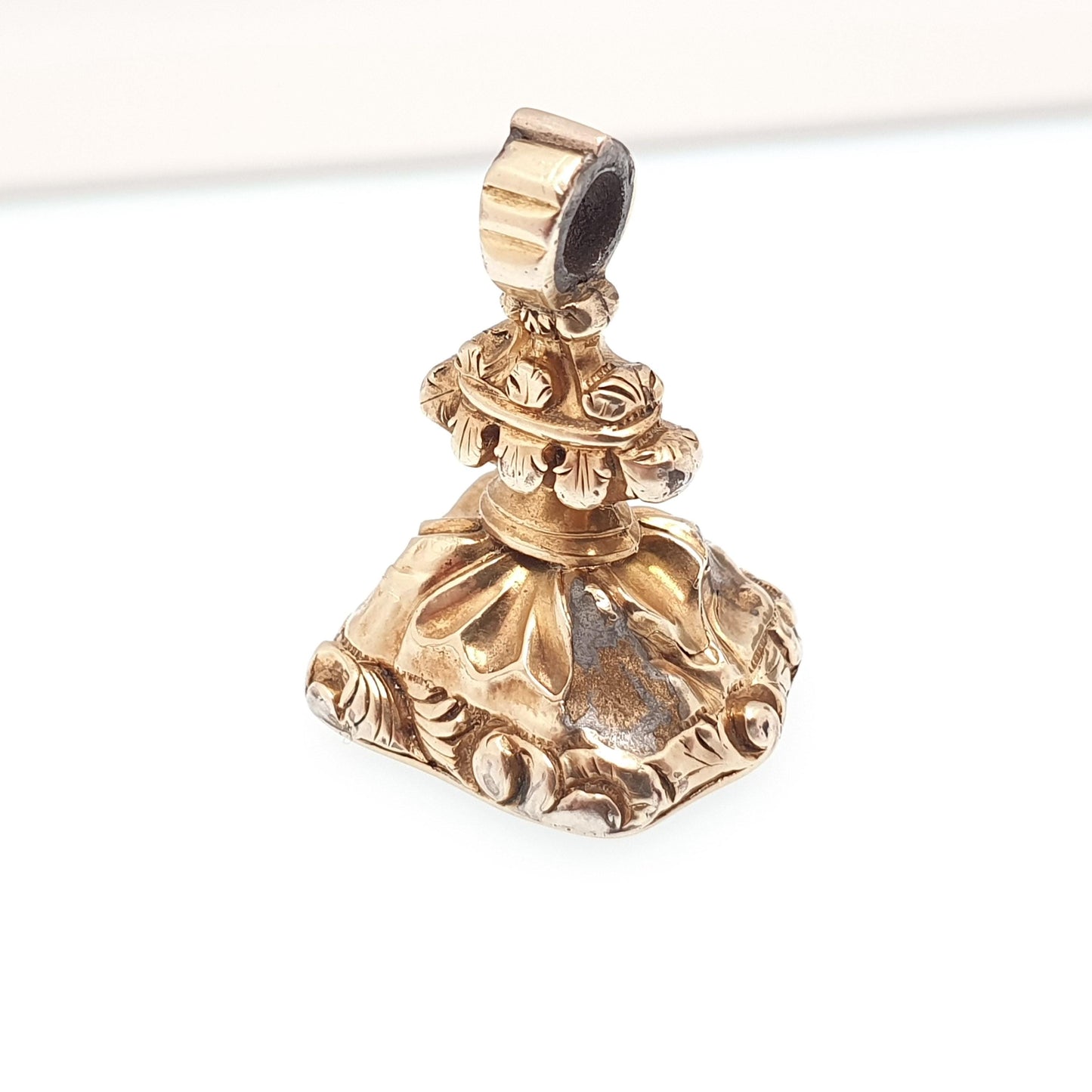 Antique 9ct Gold Bloodstone Shield Fob Pendant Victorian Necklace Large Solid 9k 375 Genuine Gemstone Gift Vintage Womens Jewellery Jewelry
