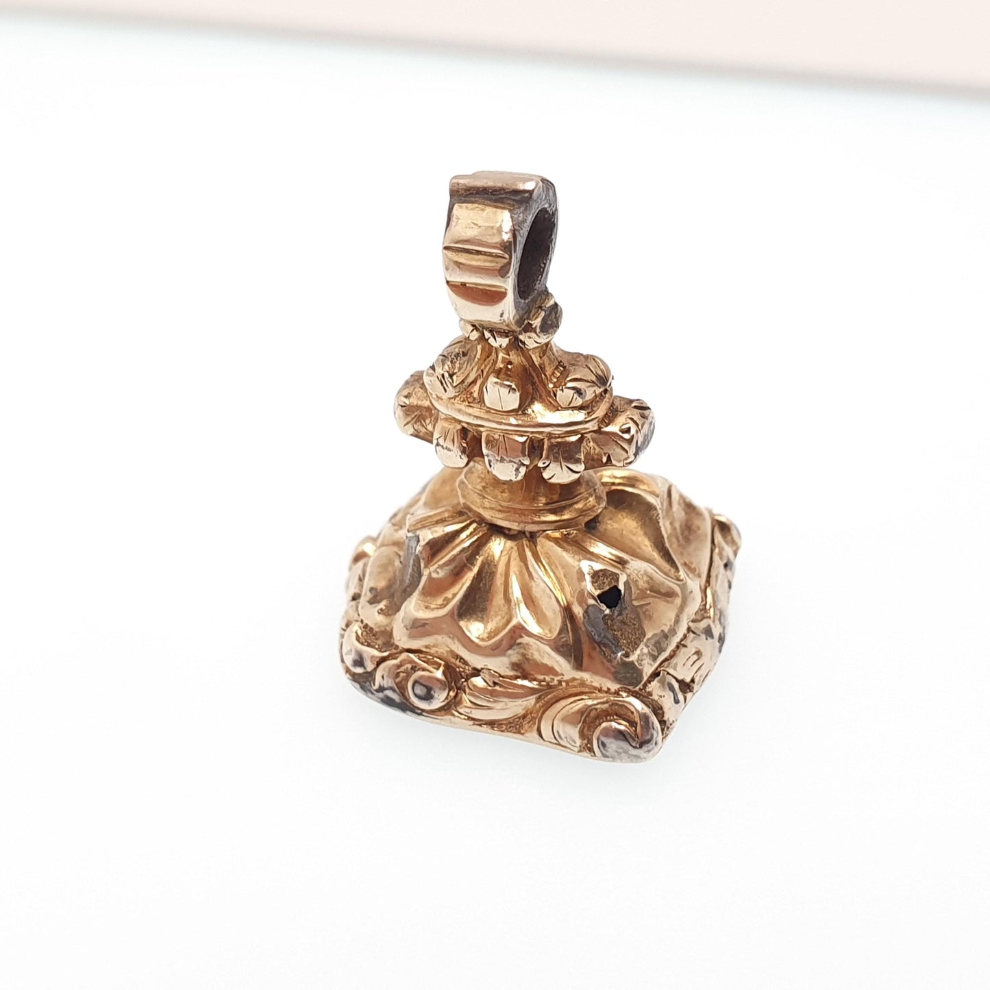 Antique 9ct Gold Bloodstone Shield Fob Pendant Victorian Necklace Large Solid 9k 375 Genuine Gemstone Gift Vintage Womens Jewellery Jewelry