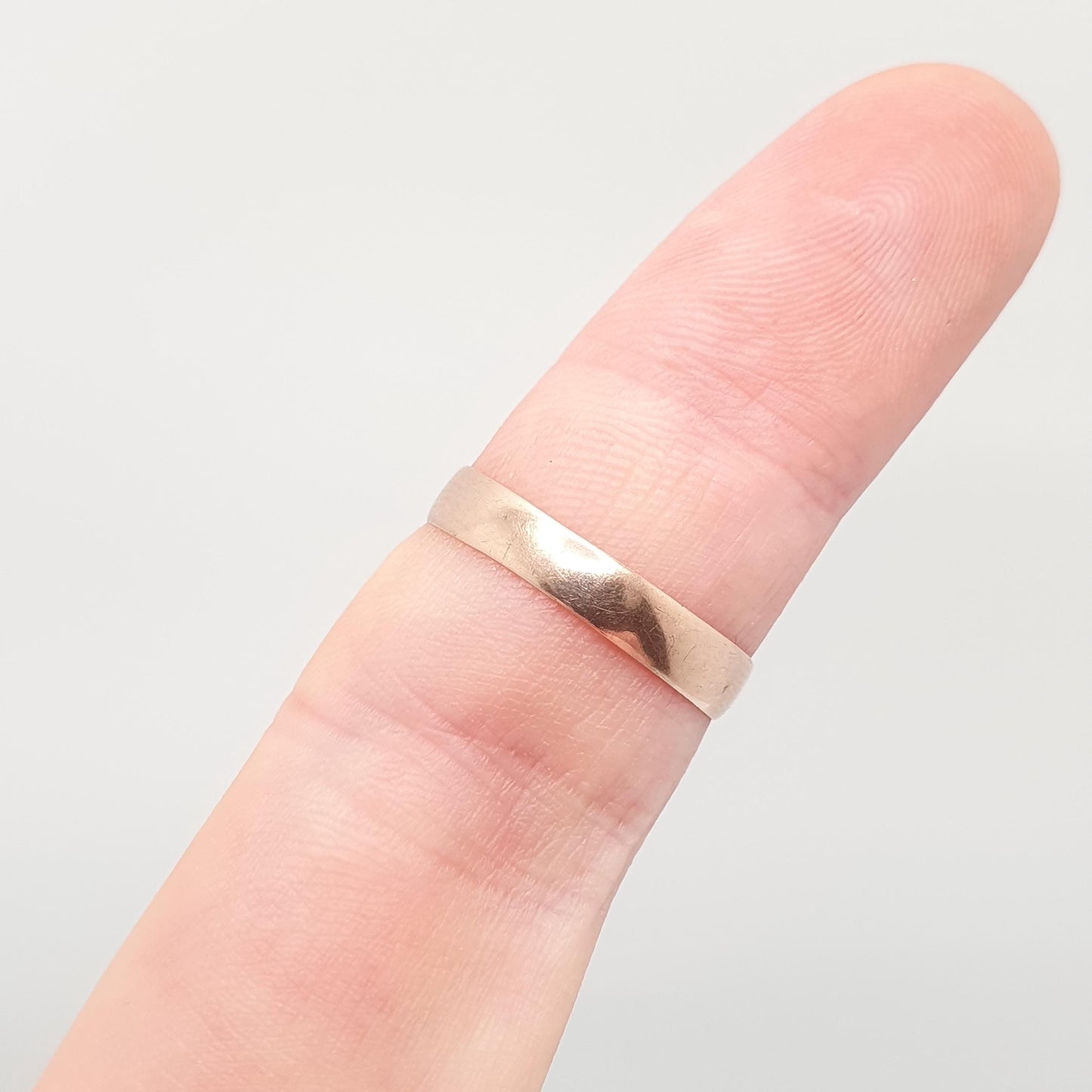 Antique Victorian 9ct Rose Gold Band Ring Wedding 1898 Hallmark Solid 9k 375 Plain Smooth Fine Estate Mens Womens Vintage Jewelry Jewellery