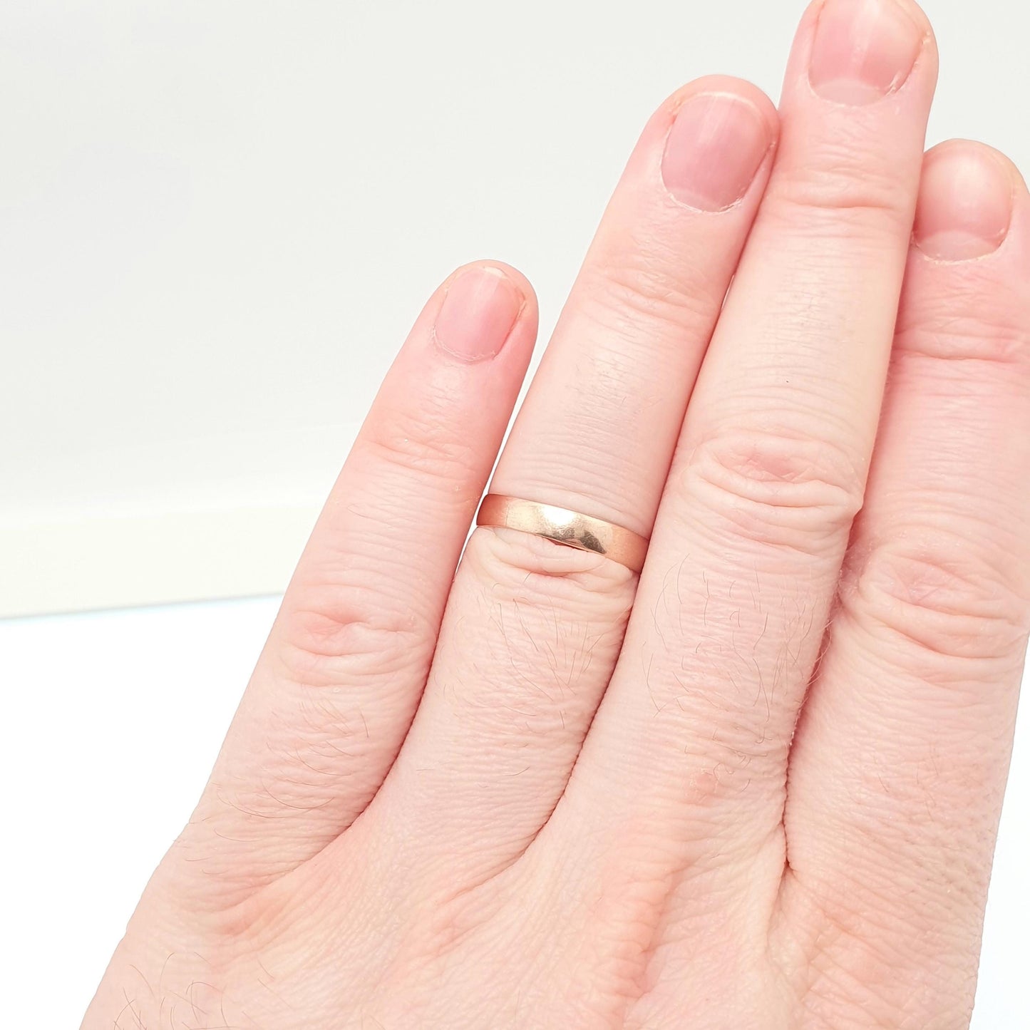 Antique Victorian 9ct Rose Gold Band Ring Wedding 1898 Hallmark Solid 9k 375 Plain Smooth Fine Estate Mens Womens Vintage Jewelry Jewellery