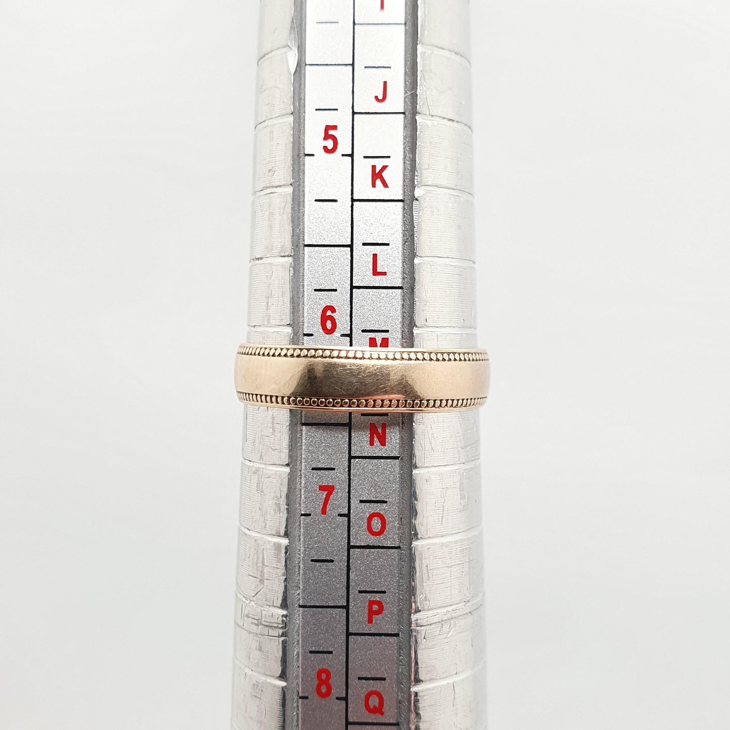 Vintage 9ct 9kt Gold Band Ring Beaded Edge Solid 9k 375 Wedding Stacking Stacker Gift Yellow Smooth Mens Womens Fine Jewelry Jewellery