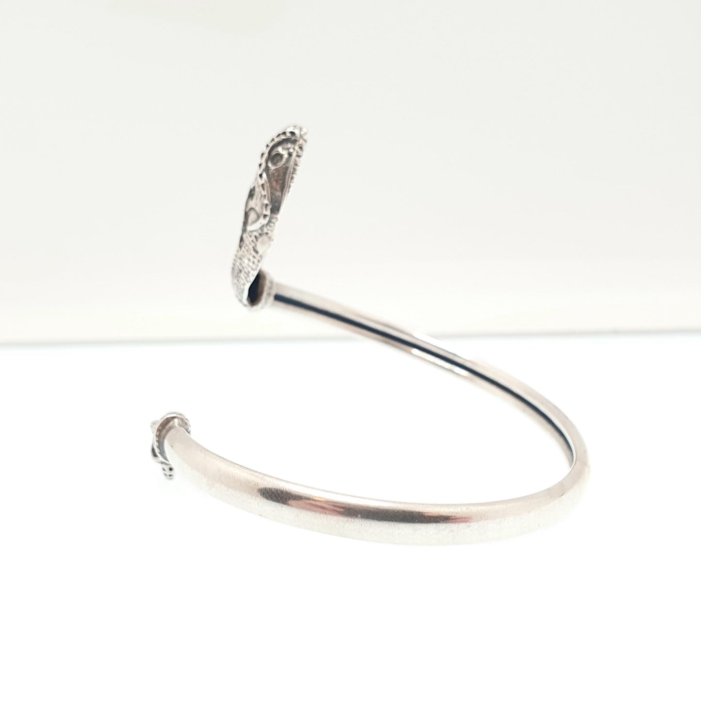 Antique Solid Silver Snake Bangle Bracelet Victorian Bypass Crossover Serpent Fine Estate Rare Vintage Womens Jewellery Jewelry