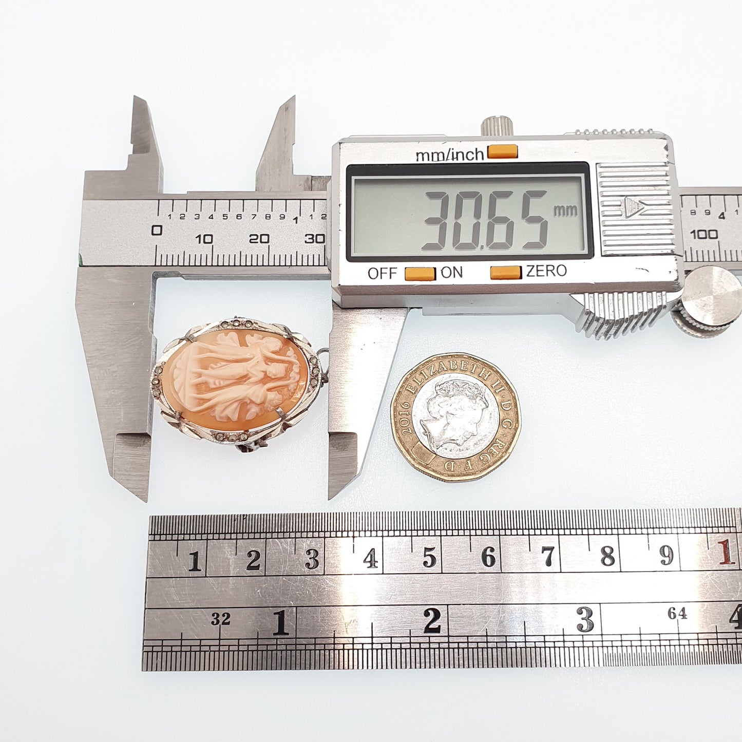 Antique Solid Silver Three Graces Cameo Brooch Pin Marcasite Art Deco Shell Hand Carved Italian Vintage 1920s Jewelry Jewellery Jewelry