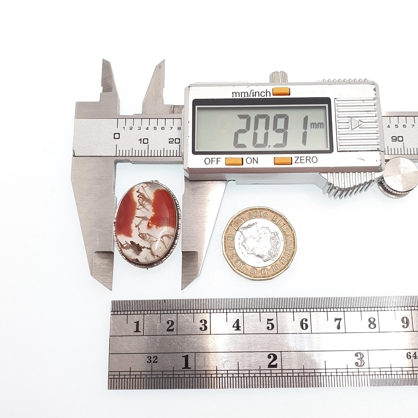 Antique Solid Silver Moss Agate Brooch Natural Quartz Gemstone Oval Art Deco Vintage 1920s Gemstone Ladies Womens Jewelry Jewellery