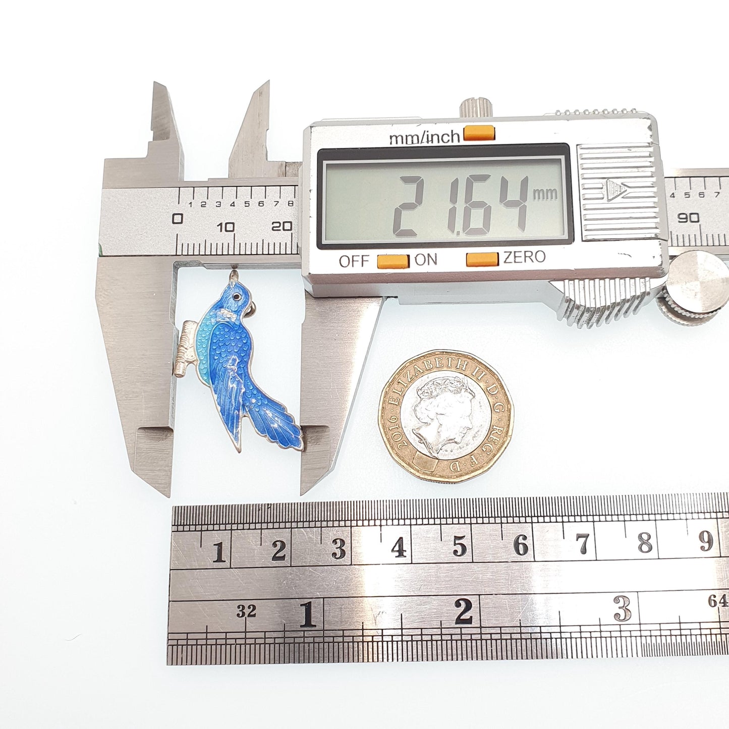 Antique Solid Silver Enamel Bird Pin Blue Champleve Swift Swallow Perch Sweet Animal Gift Birds Womens Rare Vintage Jewelry Jewellery