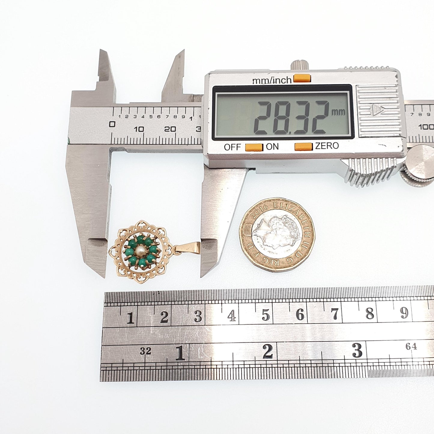 Vintage 9kt Gold Turquoise Pearl Necklace Pendant Solid 9ct 9k Victorian Style Natural Turquoises Cultured 1970s Womens Jewelry Jewellery