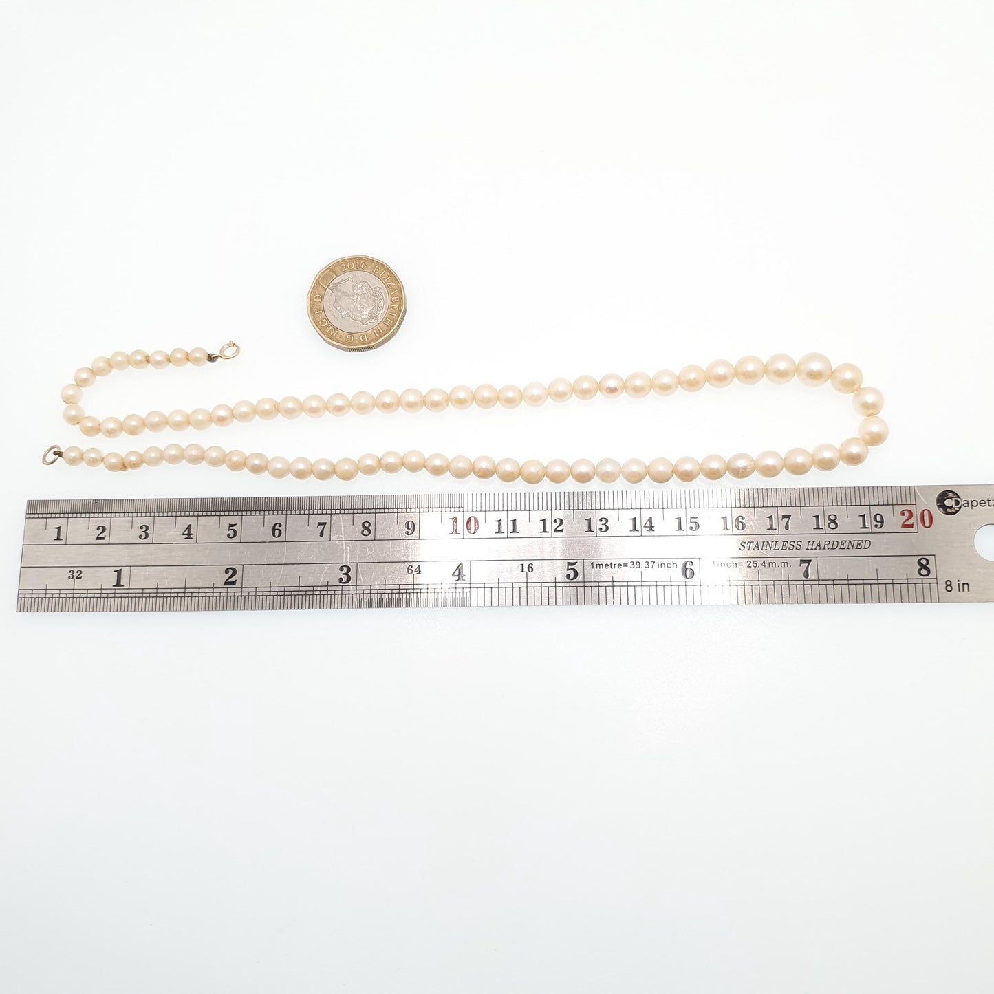 Antique Art Deco 9ct 9k Cultured Pearl Necklace Gold Clasp 1920s Vintage Solid 375 Flapper Genuine Real Pearls Womens Jewelry Jewellery