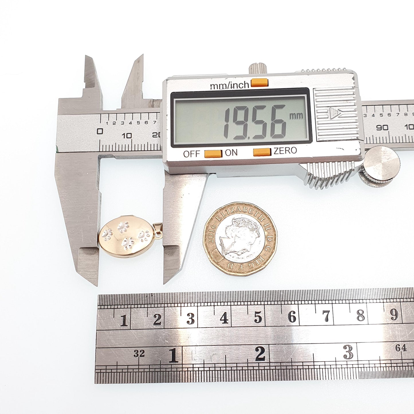 Vintage Solid 9ct 9k Gold Locket Eleanor Roosevelt "Footprints In Your Heart" Dog Lover Paw Gift Dogs Necklace Pendant Jewelry Jewellery