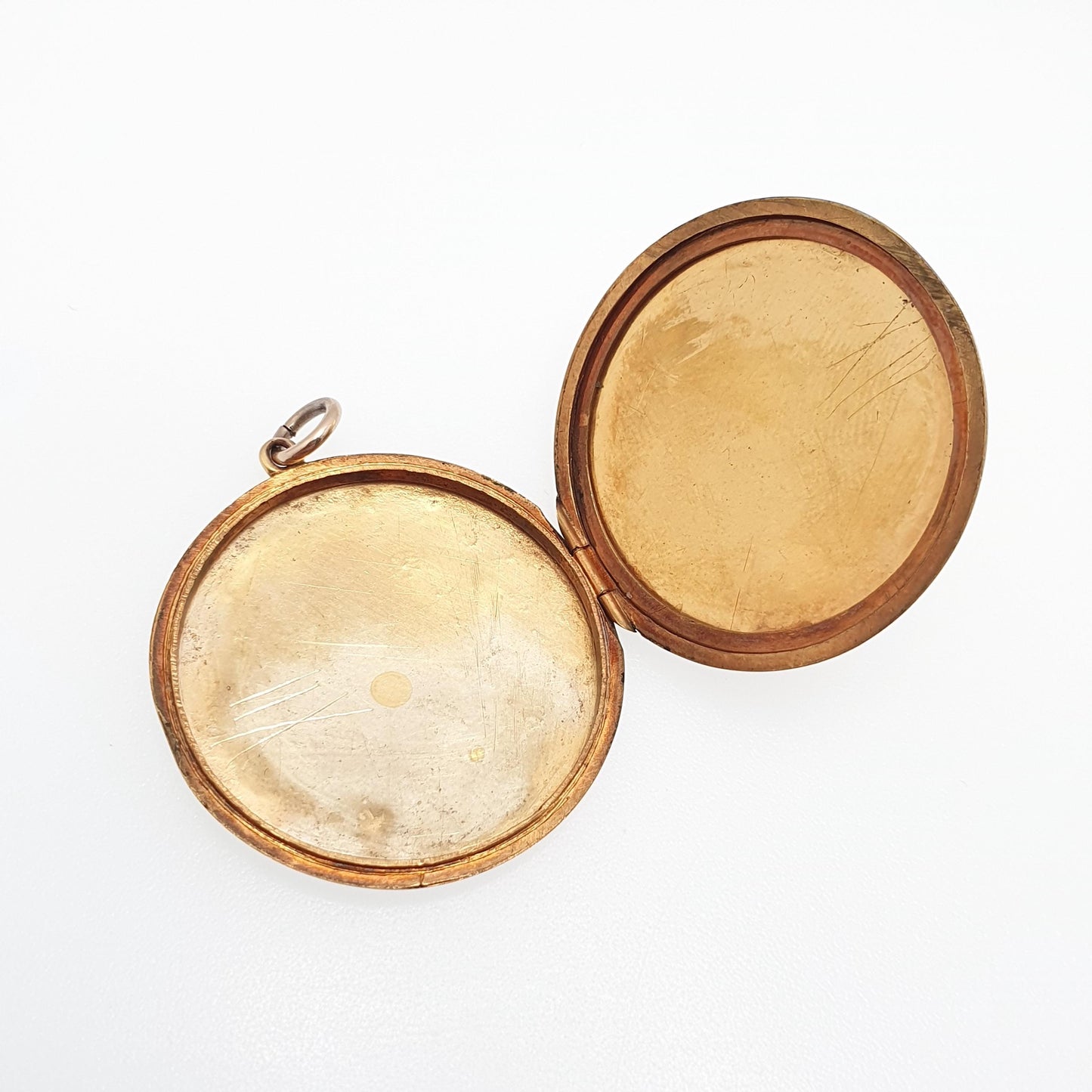 Antique 9ct Gold Bird Locket Solid 9k 375 Large Round Pendant Fine Estate Big Love Gift Back & Front Necklace Jewelry Womens Jewellery