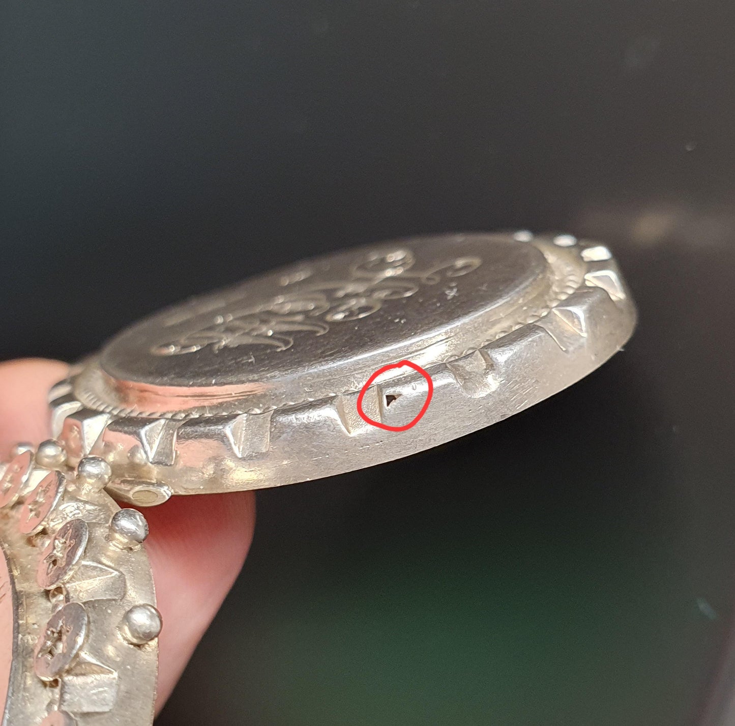 Antique Victorian Sterling Silver Bird Locket Star Geometric Beaded 1882 Hallmark Pendant Picture Photo Etruscan Vintage Jewelry Jewellery