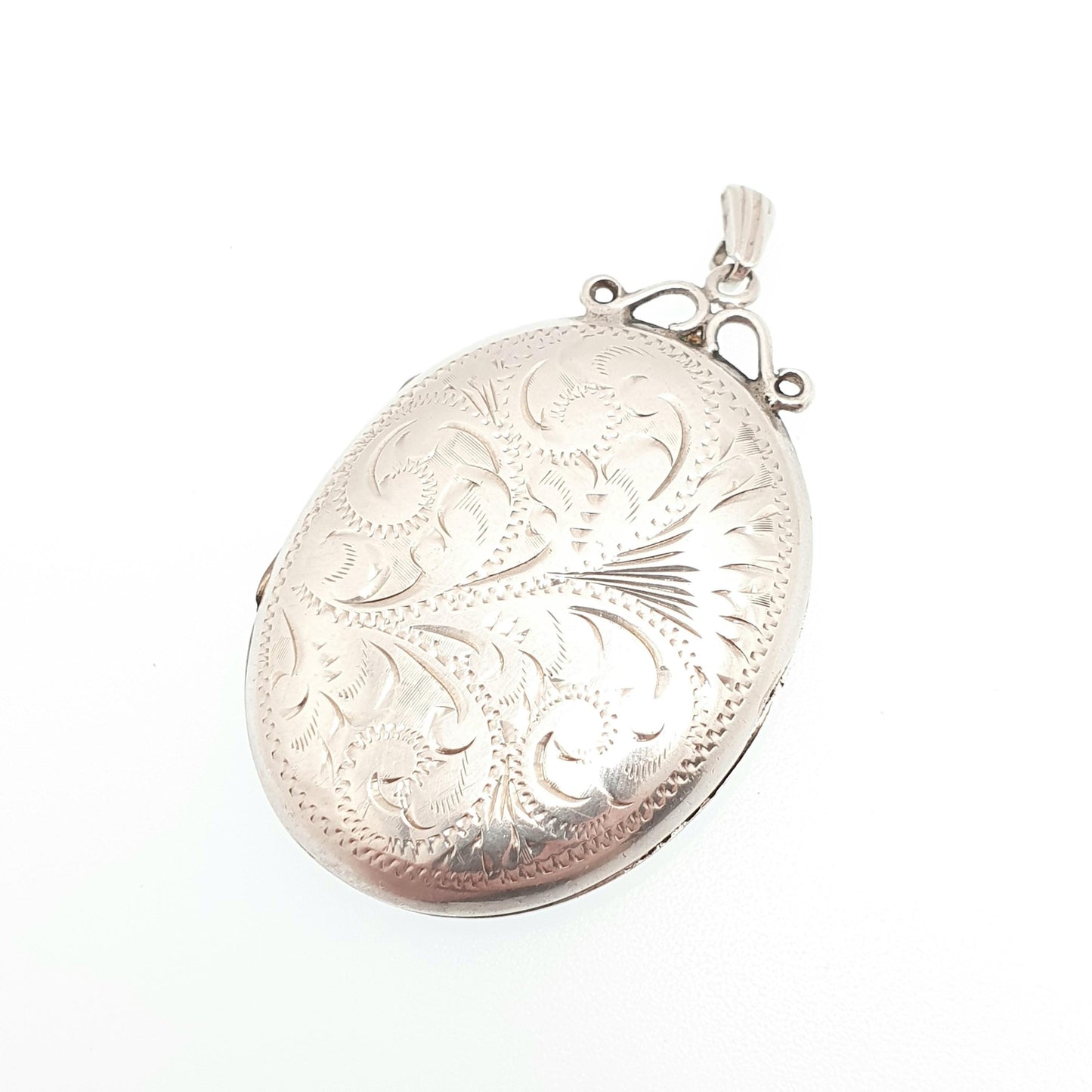 Vintage Sterling Silver Locket Oval 1972 Hallmark Pendant Necklace Large Big Engraved Retro Fine Solid 925 Jewelry Womens Jewellery