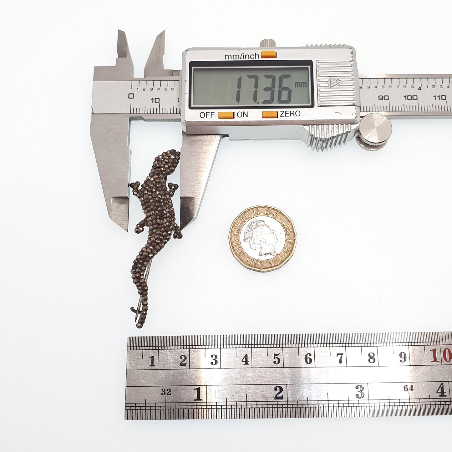 Antique Georgian Steel Cut Lizard Brooch Pin Rare Gecko Early 1800s Pre Victorian Animal Reptile Handmade Artisan Vintage Jewelry Jewellery