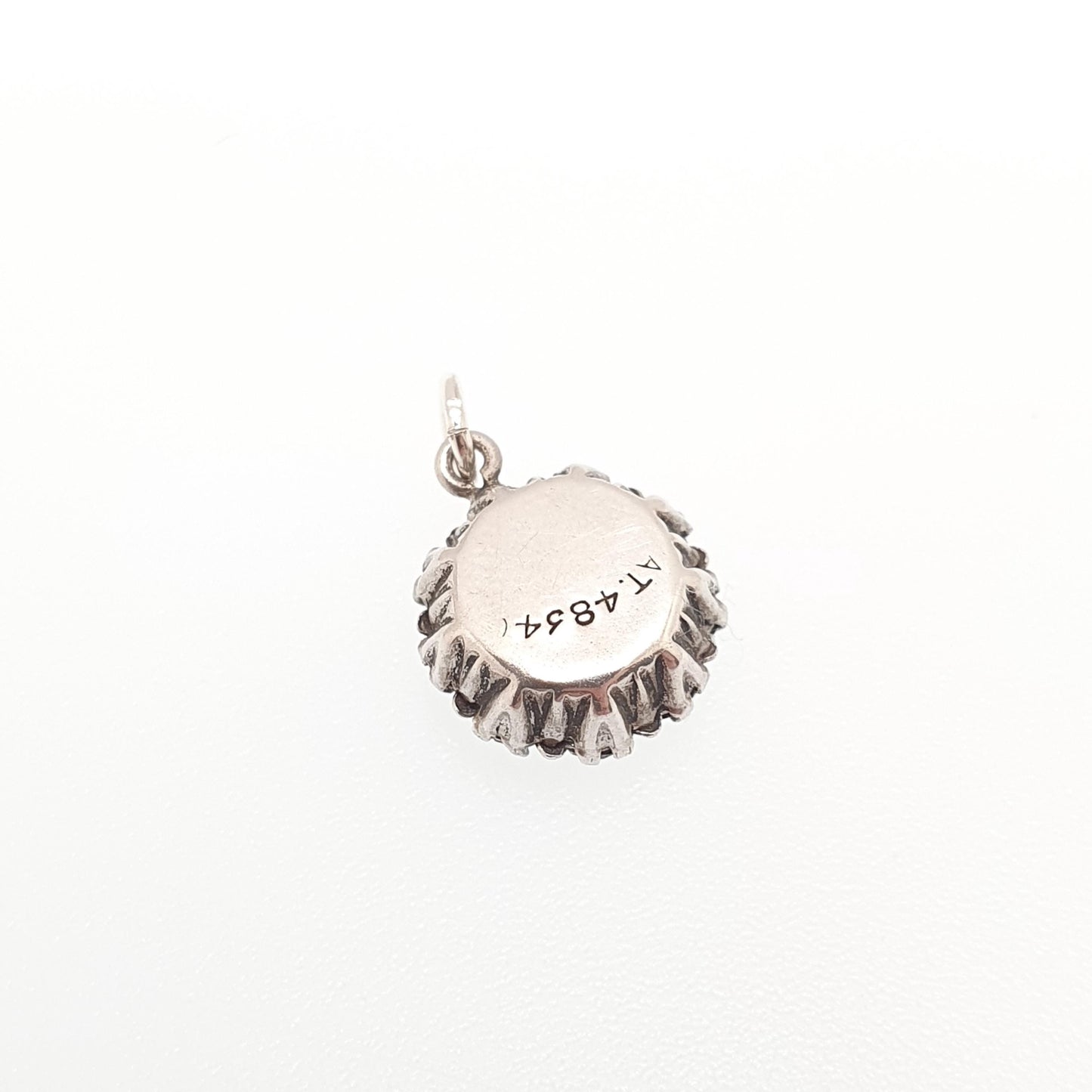 Antique Solid Silver Diamond Paste Pendant Cluster Necklace Small Tiny Flower Art Deco Shape Sparkly Glass Gemstone 1920s Vintage Jewelry