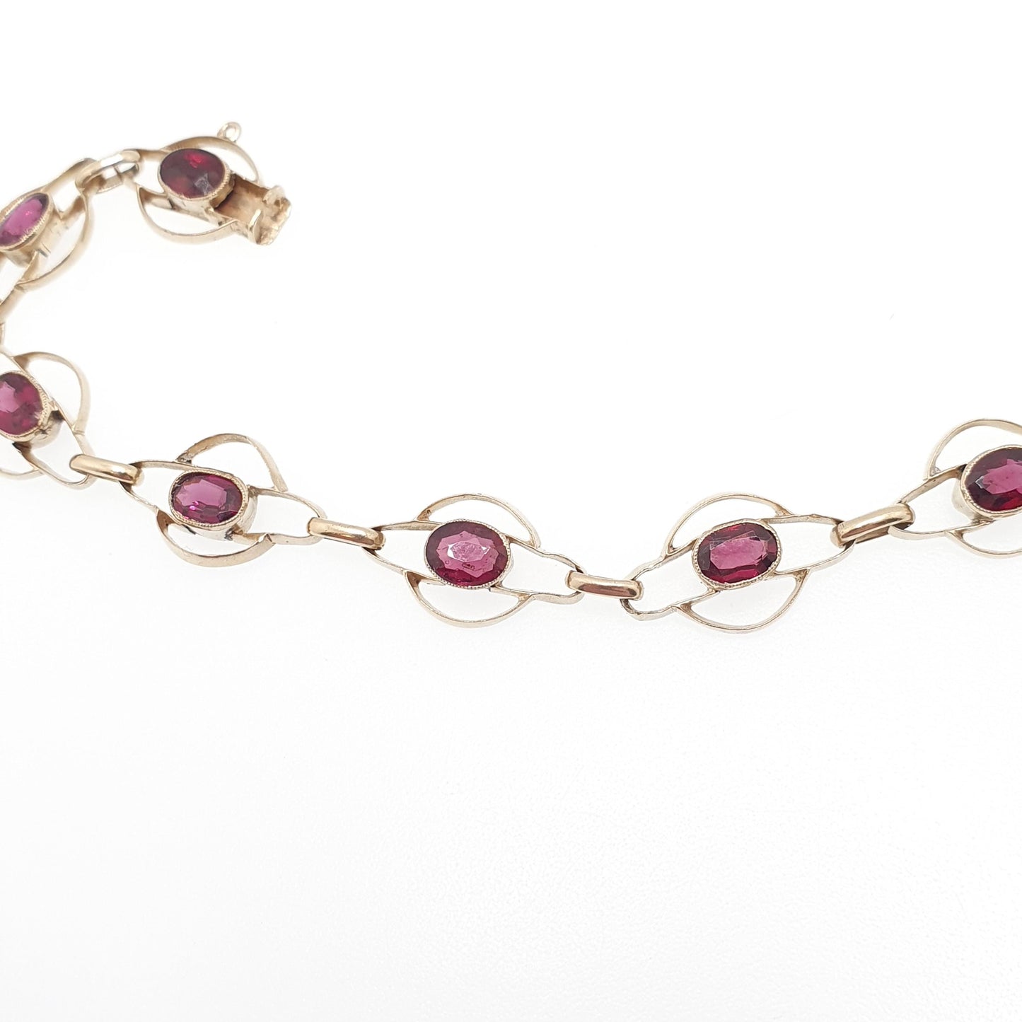 Antique Sterling Silver Gilt Tourmaline Bracelet Edwardian Art Nouveau Gold Vermeil Genuine Gemstone Fine Vintage Jewelry Jewellery Womens