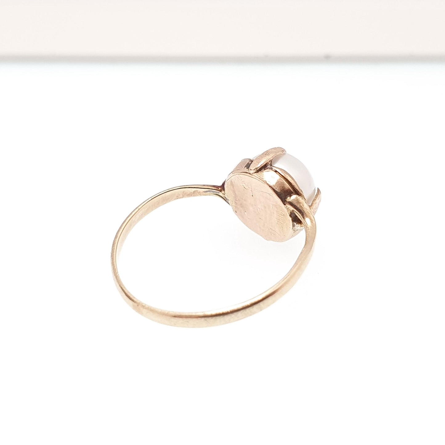 Antique Victorian 9ct Gold Pearl Ring Solid 9k 9kt Cultured Pearl Yellow Gold Large Solitaire White Lustre Womens Jewellery Jewelry