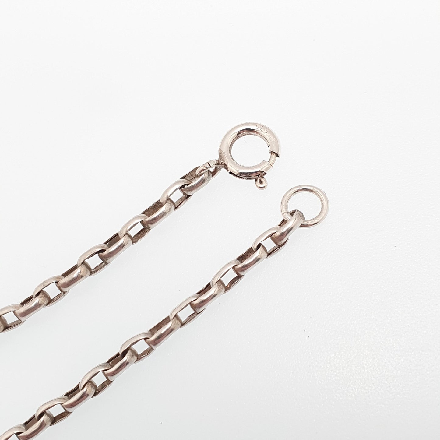 Antique Victorian Solid Silver Chain Necklace Belcher Oval Cable Link Long 53cm 20.8" 8.62g Vintage Mens Womens Jewellery Jewelry