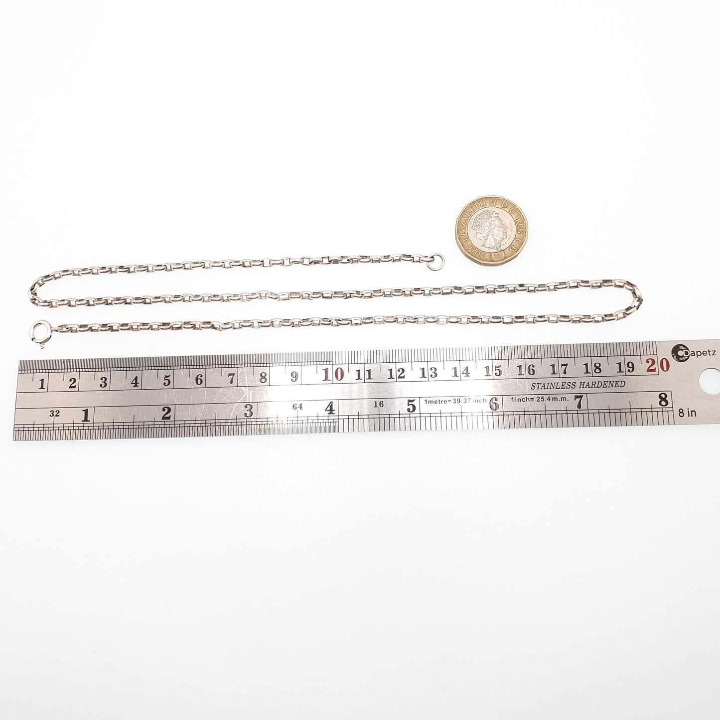 Antique Victorian Solid Silver Chain Necklace Belcher Oval Cable Link Long 53cm 20.8" 8.62g Vintage Mens Womens Jewellery Jewelry