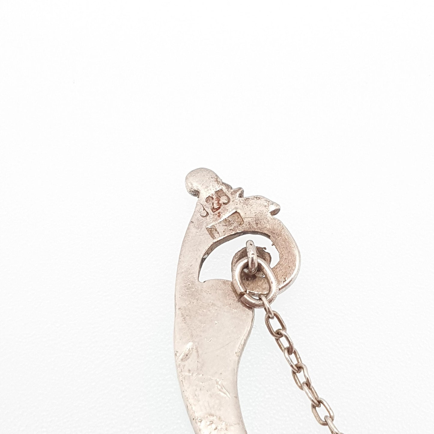 RESERVED/SOLD DON Antique Sterling Silver Art Nouveau Stick Pin Mother of Pearl Shell Gemstone Scroll Swirl Vintage Jacket