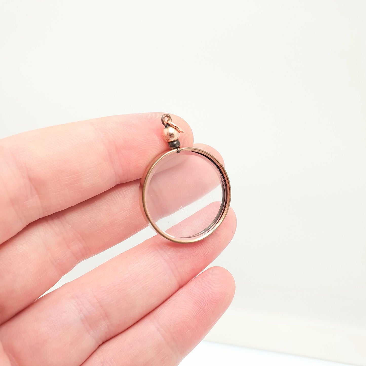 Antique Rose Rolled Gold Locket Picture Pendant Gold Filled Double Sided Picture Round Circle Necklace Photo 1800s Vintage Jewelry Jewellery