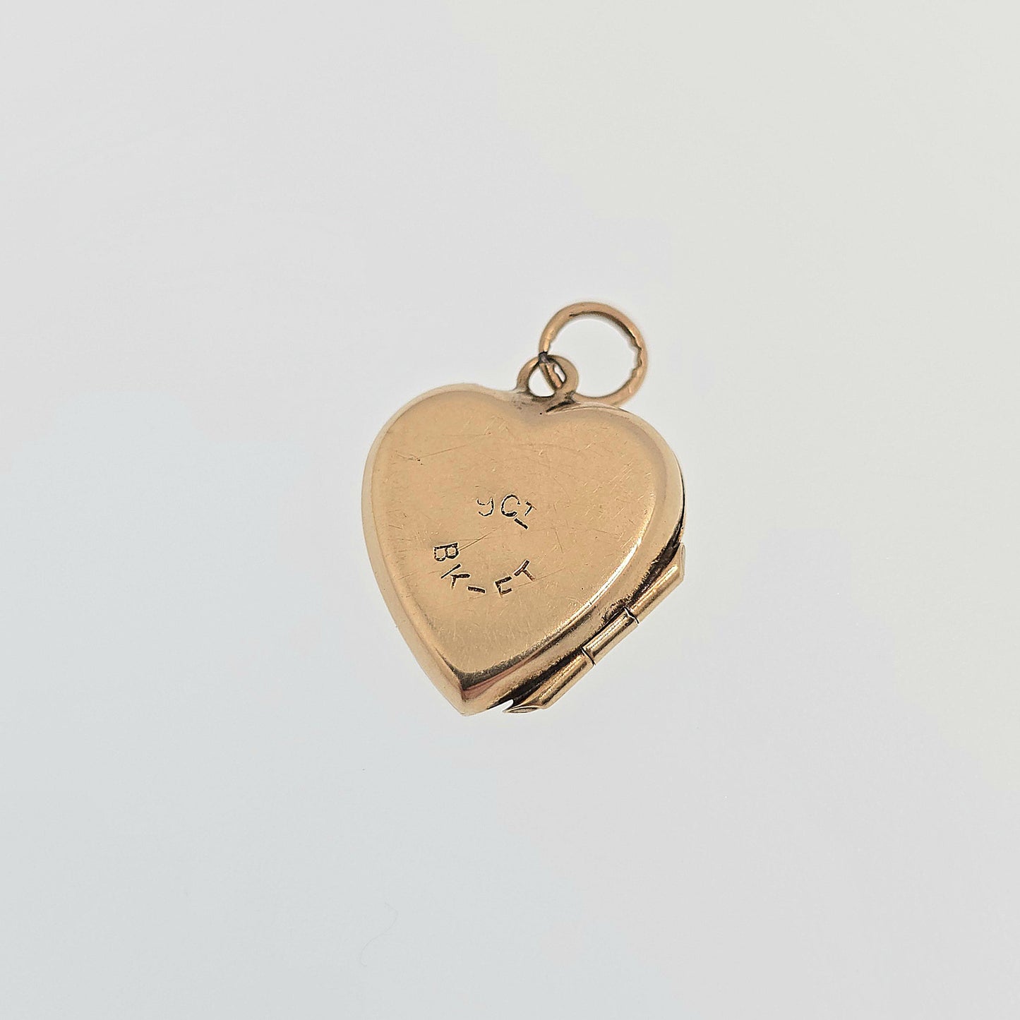Old Vintage 9ct Gold Heart Locket Gyroscope Solid 9k 375 Pendant Small Cute Fine Estate Gift Back & Front Necklace Jewelry Womens Jewellery