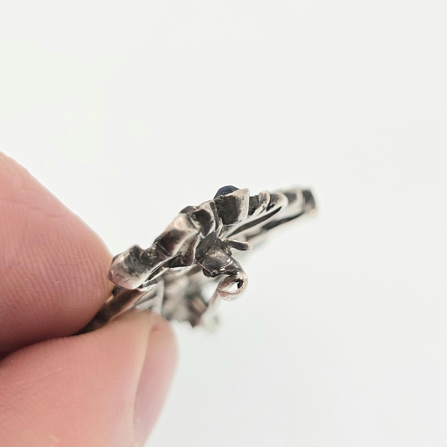 Antique Solid Silver Victorian Giardinetti Brooch Paste Little Garden Flower Basket Large Italian Gift Vintage Womens Jewelry Jewellery