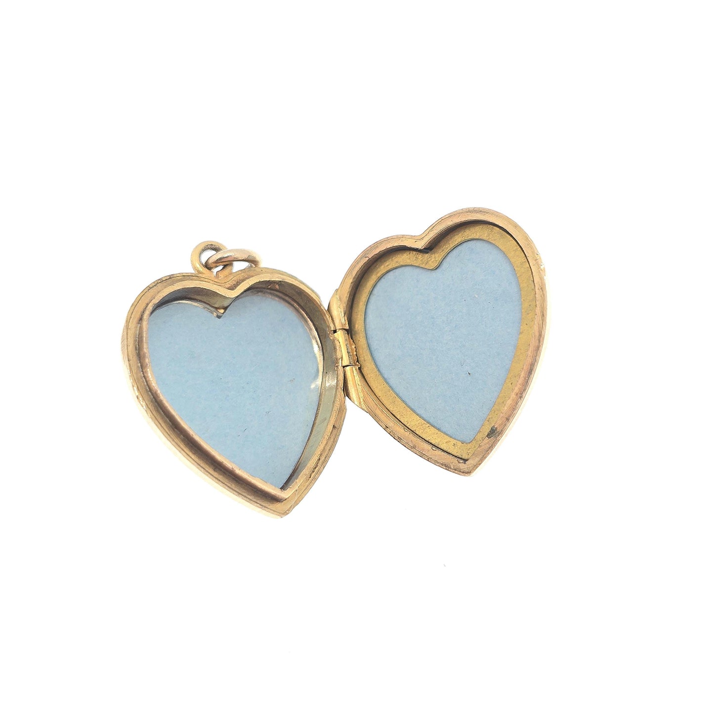 Antique 9ct Gold Heart Locket Small Cute Engraved Solid 9k 375 Pendant Fine Estate Love Gift Back & Front Necklace Jewelry Womens Jewellery