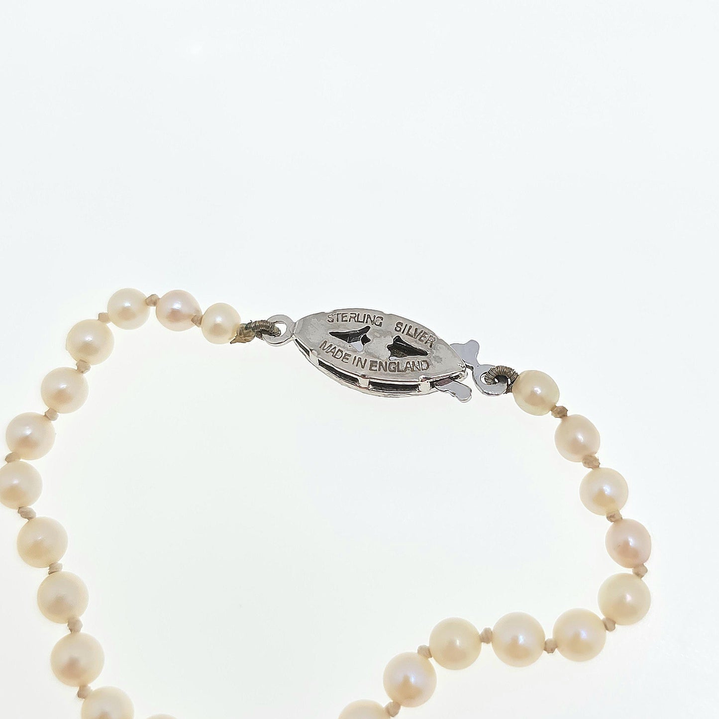 Antique Cultured Pearl Necklace Sterling Silver Marcasite Long Art Deco 50cm 19.6" 14.20g Real Genuine Pearls Vintage 1920s Jewelry
