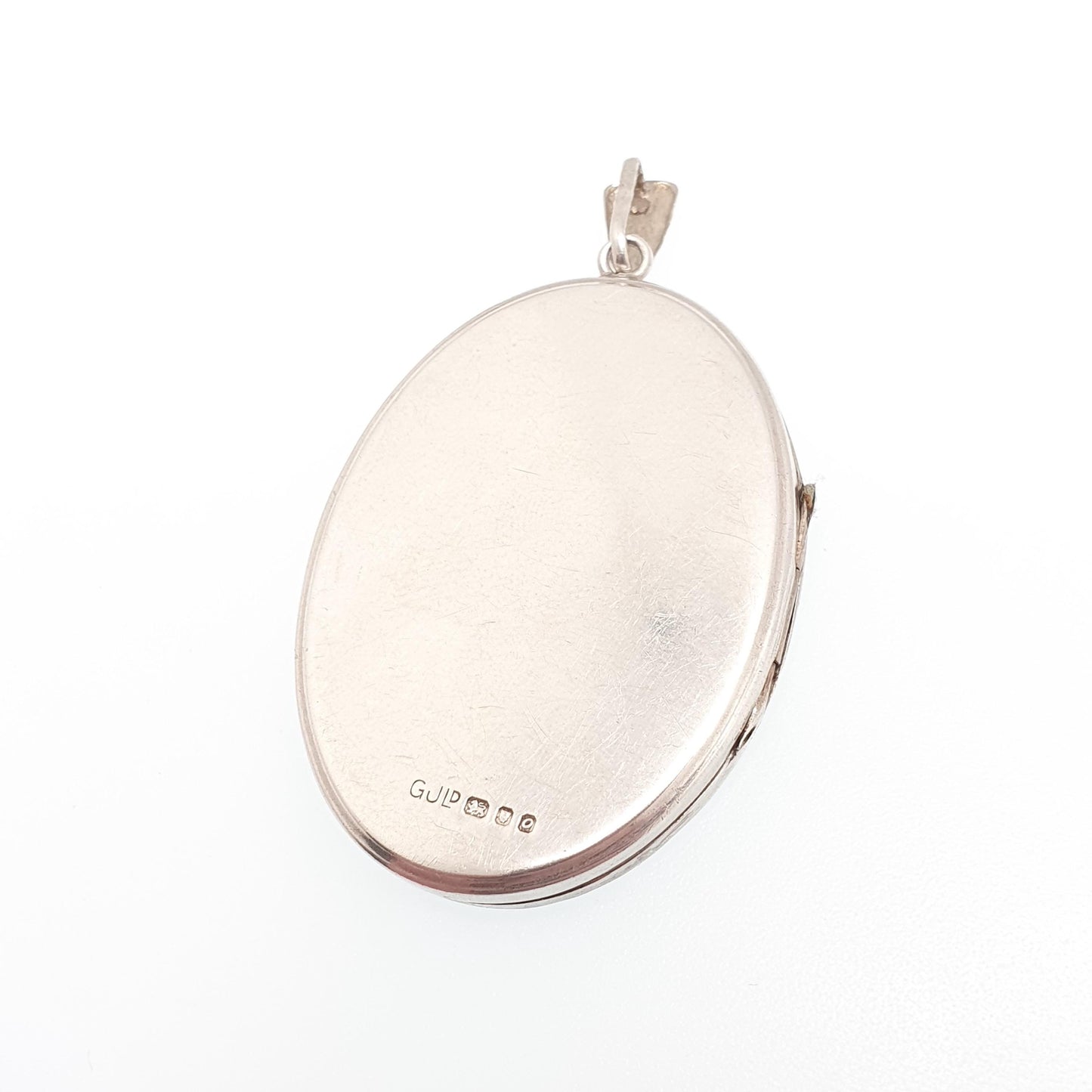 Vintage GEORG JENSEN Sterling Silver Locket Very Large Big 1969 Hallmark Engraved Necklace Pendant Picture Photo Womens Jewelry Jewellery