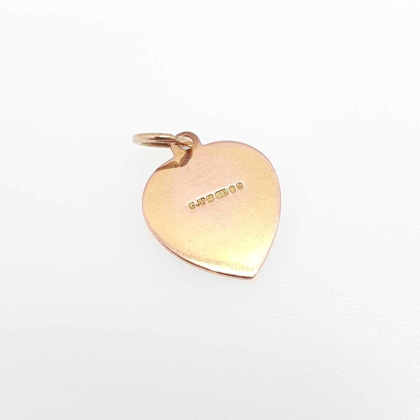 Vintage GEORG JENSEN 9ct 375 Gold St Christopher Charm Pendant Heart Shape Necklace Small Solid 9k Travel Saint Jewellery Jewelry Men Women