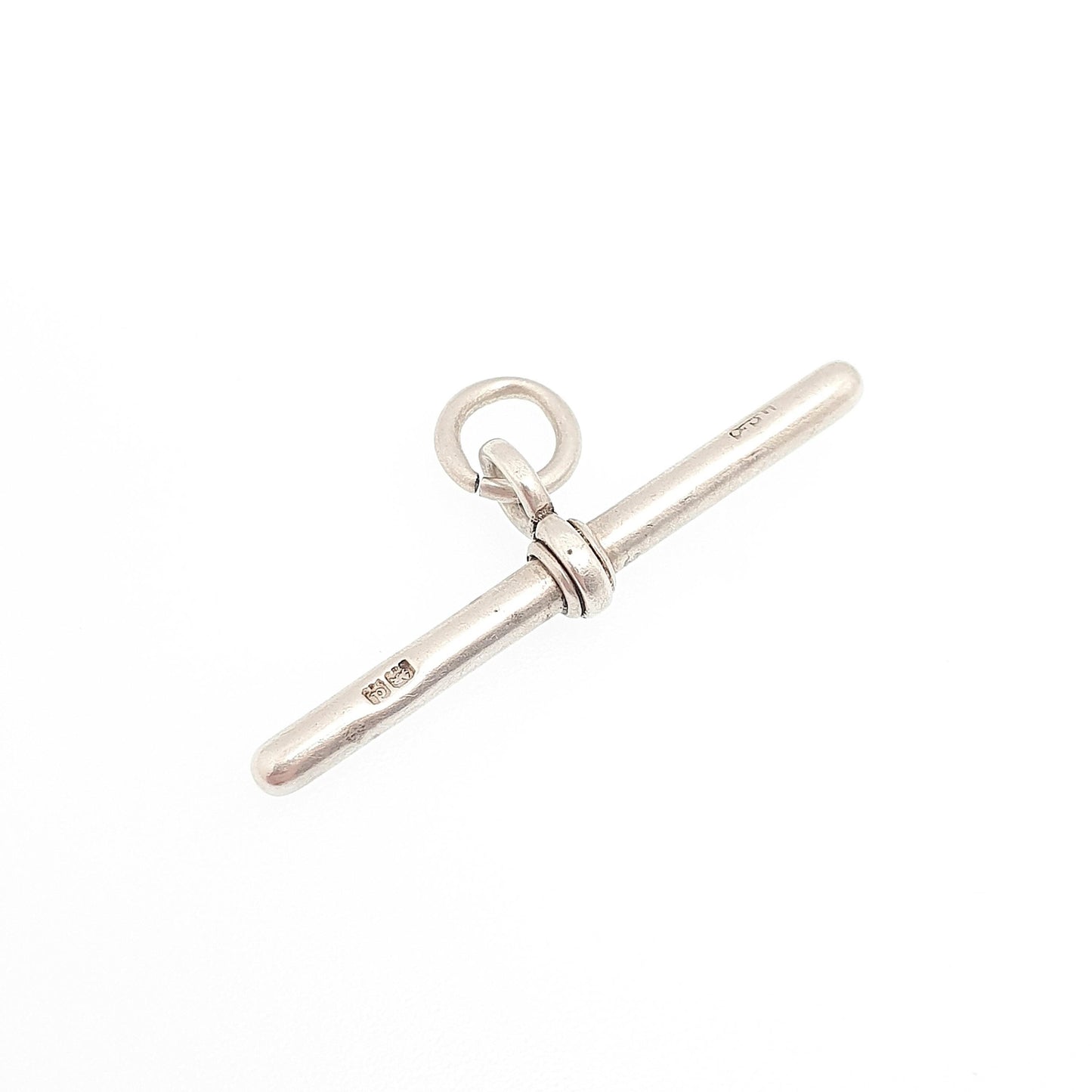 Antique Sterling Silver T Bar Pendant Fob 1903 Hallmark Albert Chain Necklace Pocket Watch Charm 925 Vintage Mens Womens Jewelry Jewellery