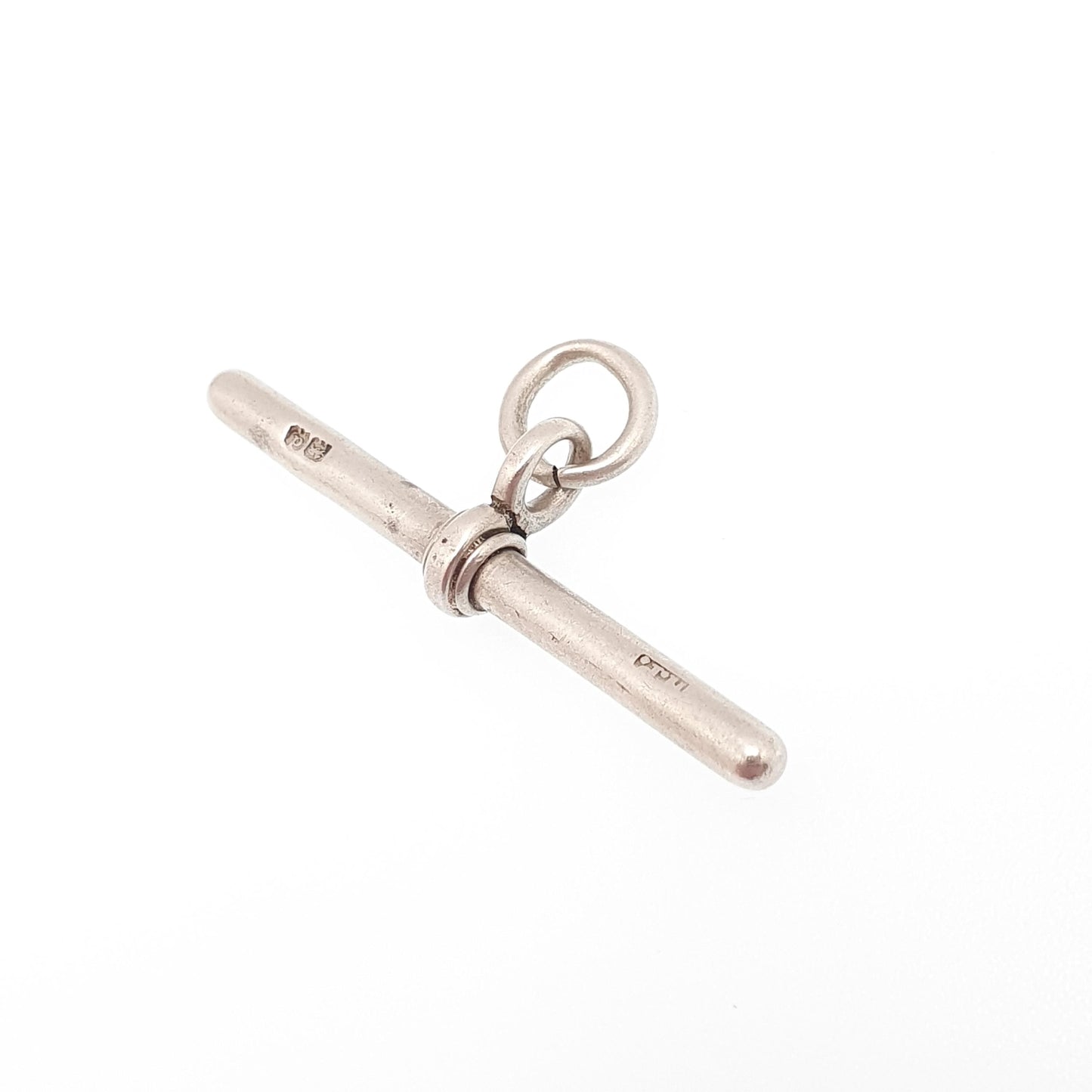 Antique Sterling Silver T Bar Pendant Fob 1903 Hallmark Albert Chain Necklace Pocket Watch Charm 925 Vintage Mens Womens Jewelry Jewellery