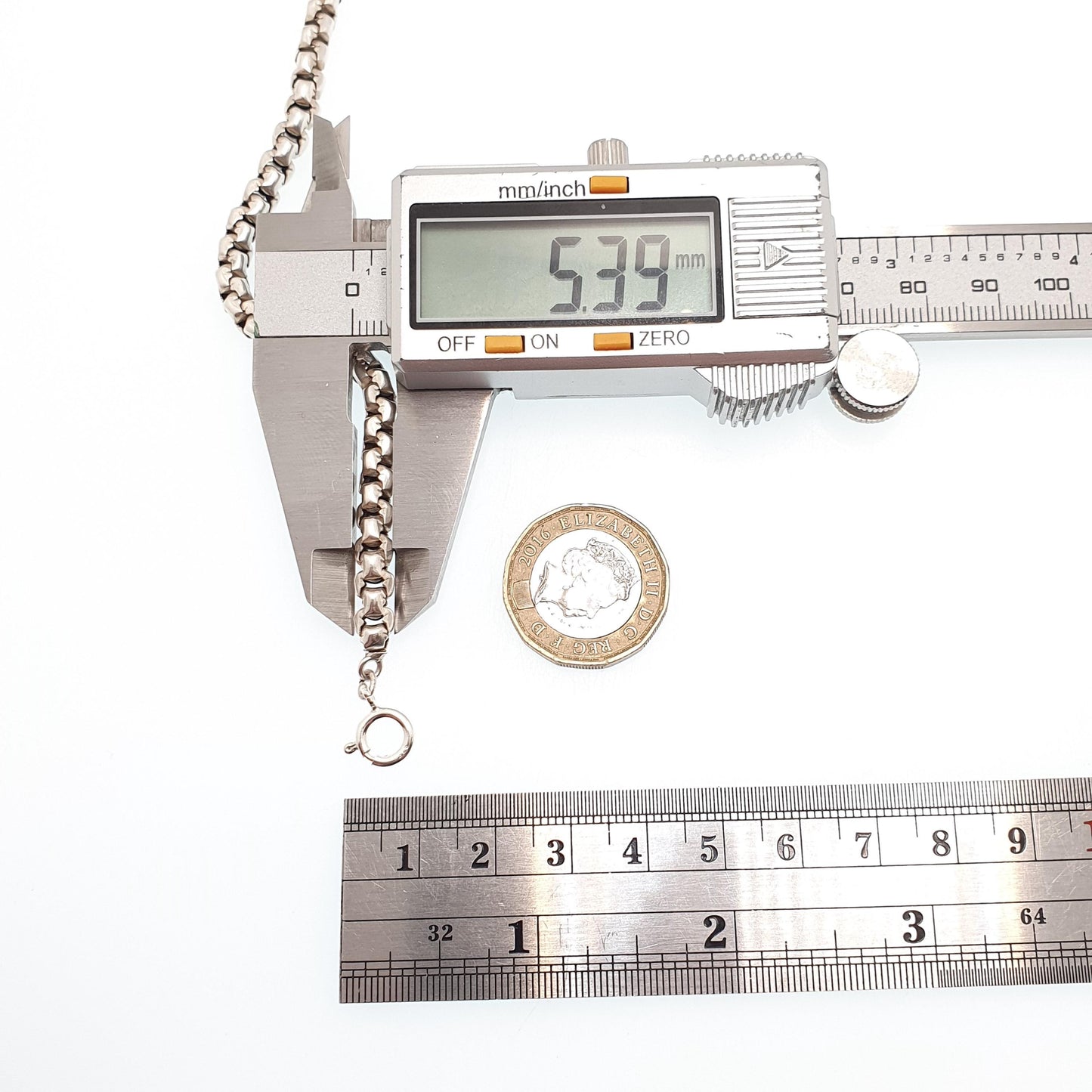 Antique Victorian Solid Silver Belcher Link Chain Necklace 42cm 16.5" 20.27g Rounded Box Square 1800s Vintage Mens Womens Jewelry Jewelry
