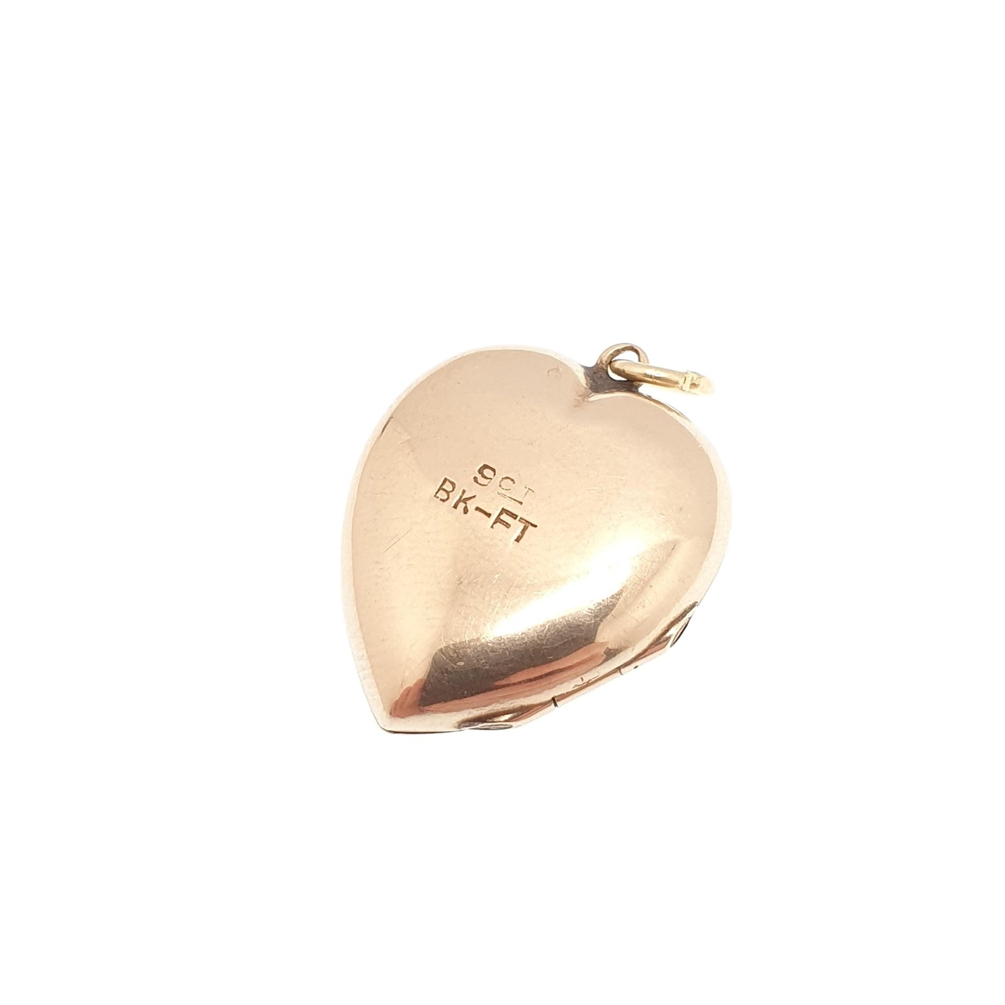 Antique 9ct 9k Gold Heart Locket Sunburst Art Deco Solid Yellow Gold Back & Front Engraved 1920s Necklace Photo Pendant Jewelry Jewellery