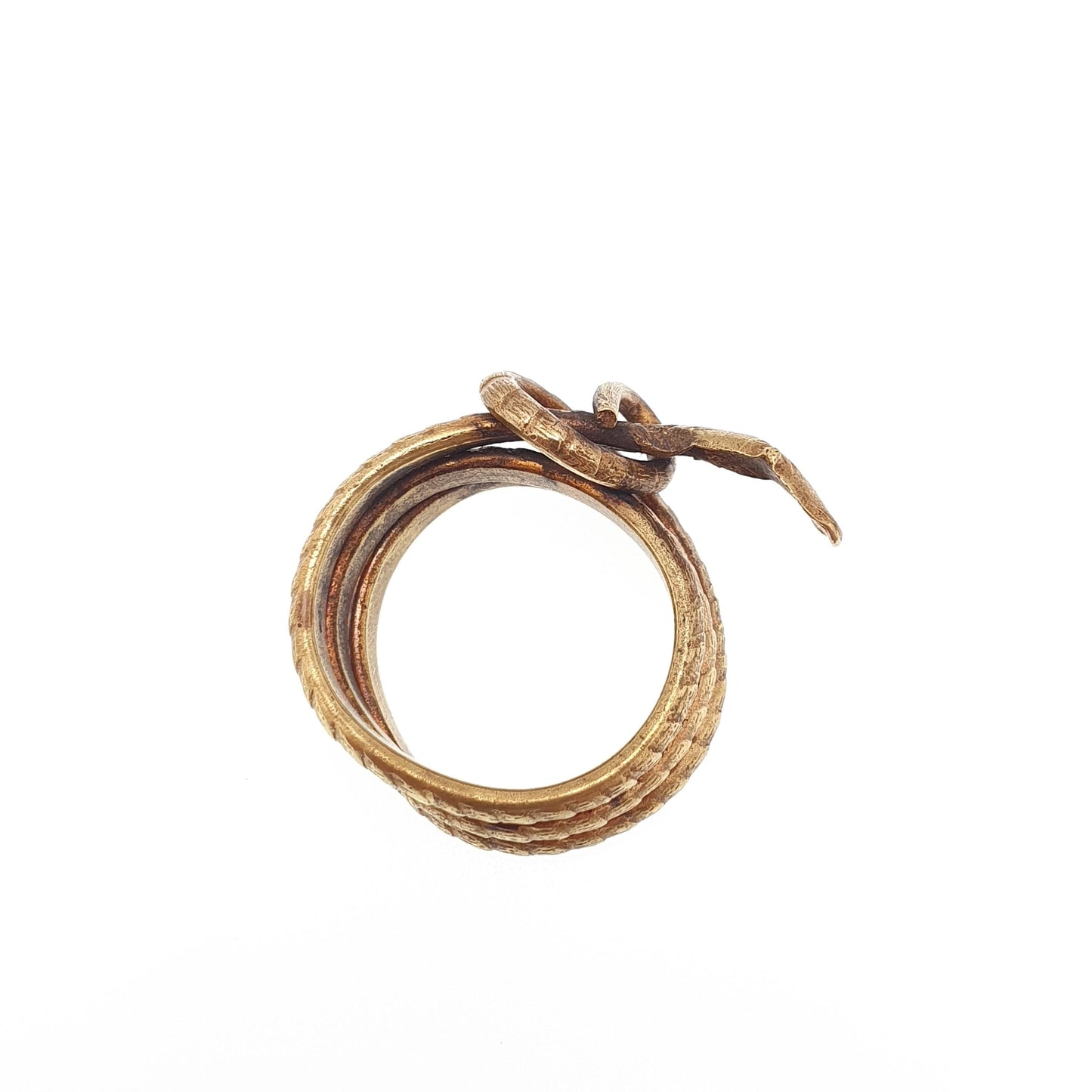 Antique Gold Gilt Victorian Snake Ring Egyptian Revival Wrapped Eternal Love Genuine 1800s Serpent Vintage Womens Mens Jewelry Jewellery