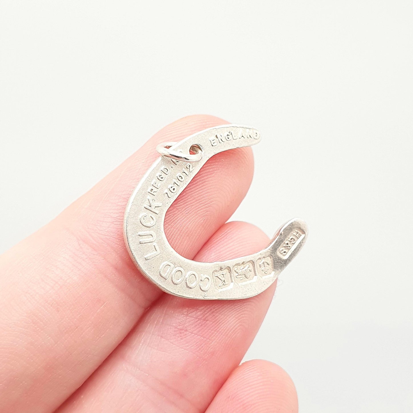 Old Vintage Sterling Silver Horseshoe Necklace Good Luck Pendant 1934 Hallmark Horse Riding Charm Lucky Womens Mens Jewellery Jewelry