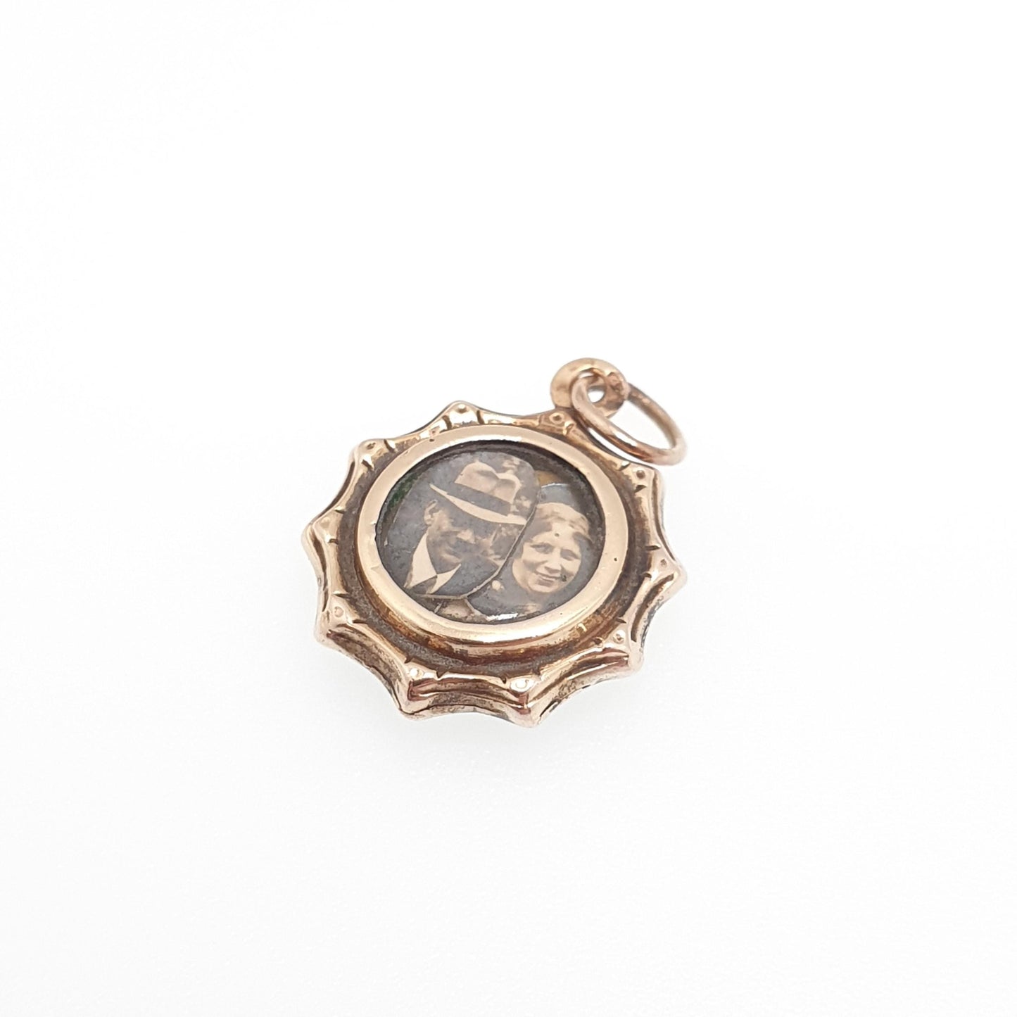 Antique 14k 14kt Gold Locket Pendant Star Necklace Solid 585 One Sided Photo Picture Gift Charm Yellow Womens Retro Jewelry Jewellery