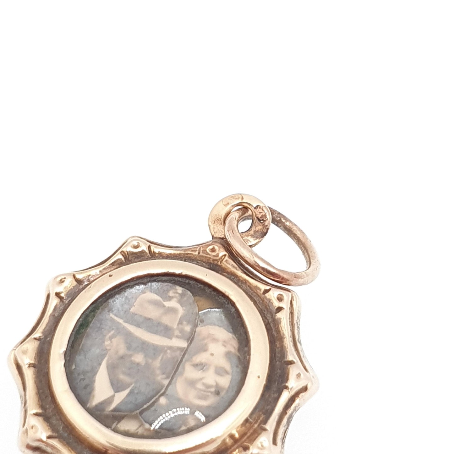 Antique 14k 14kt Gold Locket Pendant Star Necklace Solid 585 One Sided Photo Picture Gift Charm Yellow Womens Retro Jewelry Jewellery