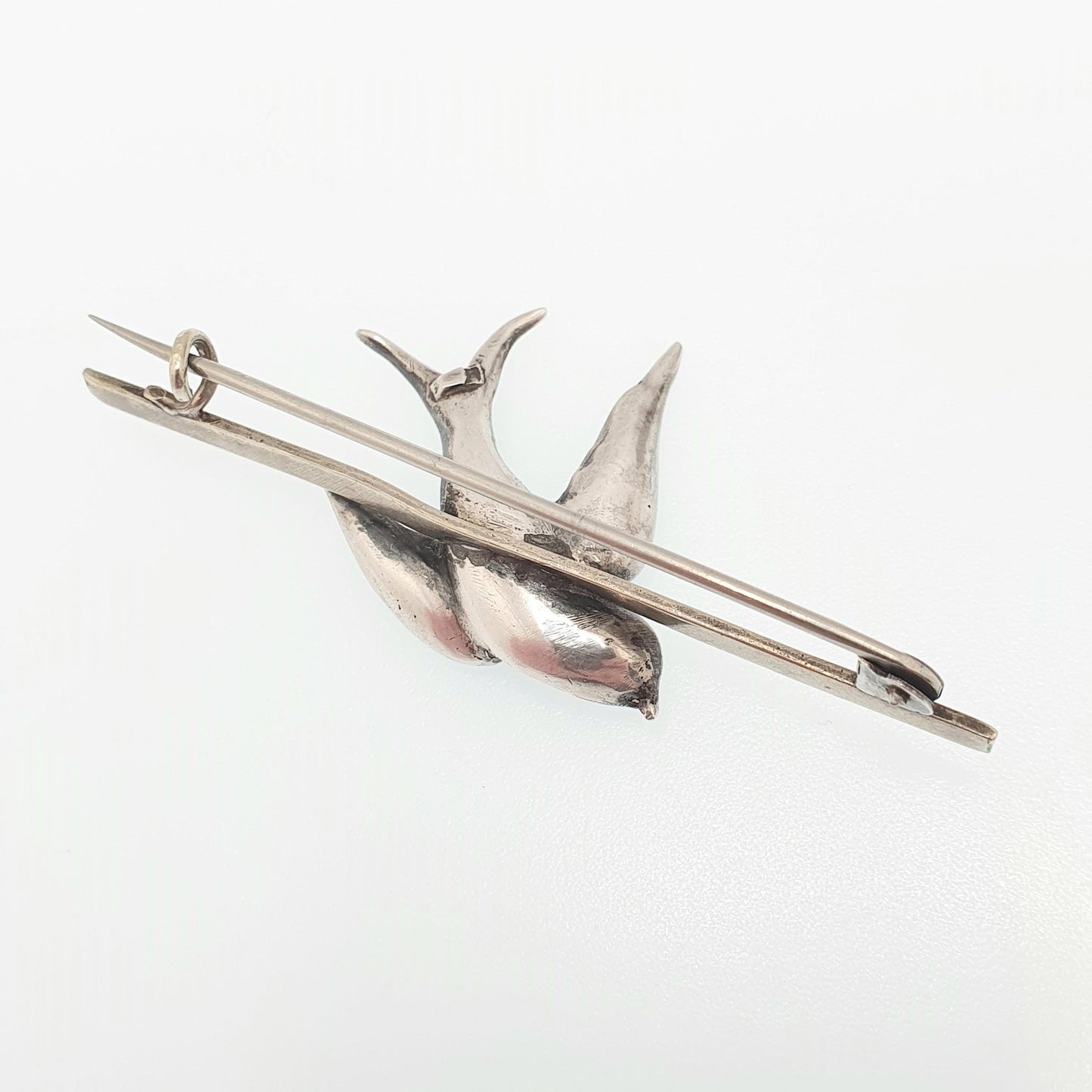 Antique Solid Silver Victorian Paste Bird Brooch Diamond Foiled Pastes Large Big Songbird Swallow Cute Birds Vintage 1800s Ladies Womens