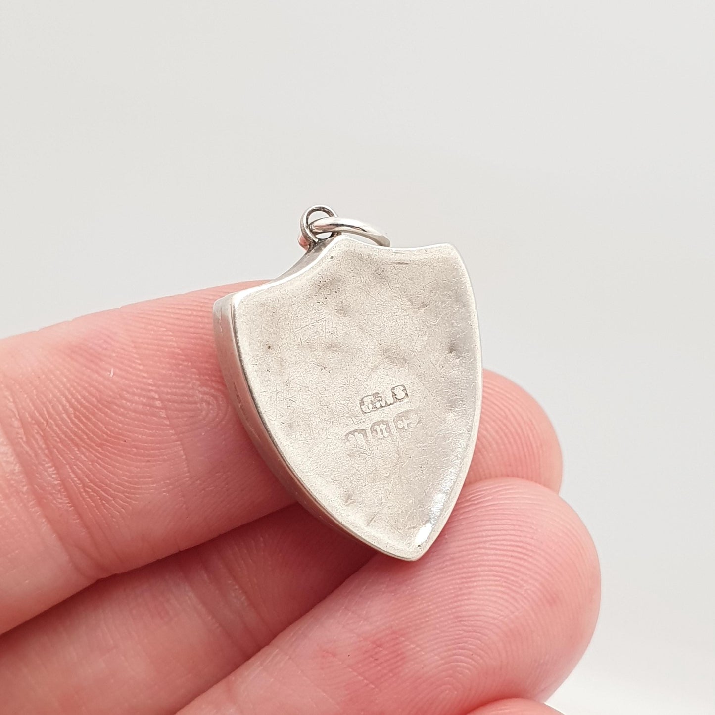 Antique Sterling Silver Shield Locket Necklace 1887 Hallmarked Pendant Victorian Flower Floral Vintage Womens Ladies Jewelry Jewellery
