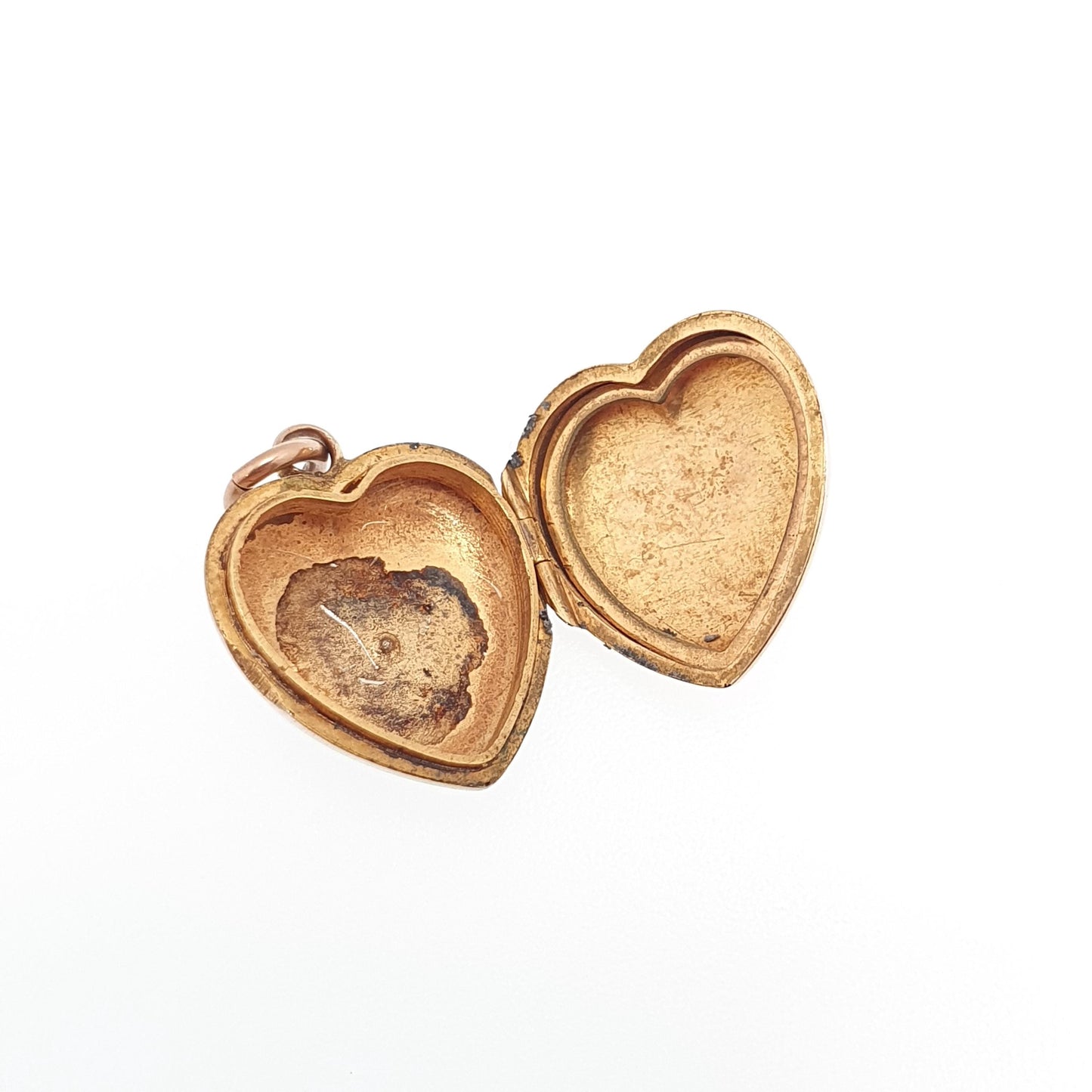 Antique Diamond Heart Locket 9ct 9k Gold Pendant Star Engraved Solid 375 Fine Estate Back & Front Necklace Jewelry Womens Jewellery