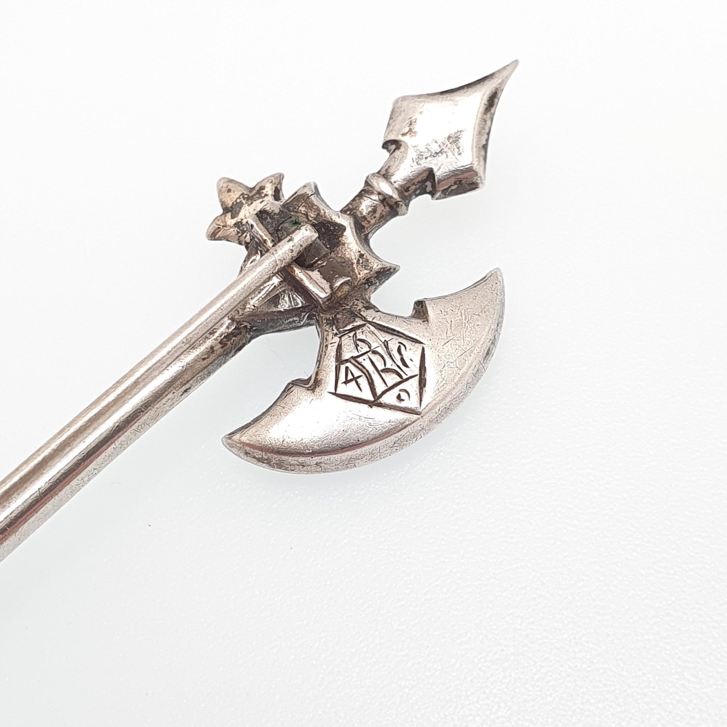 Antique Victorian Solid Silver Scottish Axe Brooch Aberdeenshire Granite Lozenge Kite Mark Pike Pin Rare Vintage 1800s Jewelry Jewellery