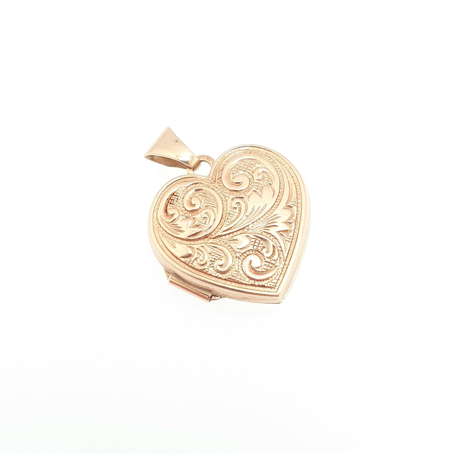 Vintage Solid 9k 375 Gold Heart Locket LOVE YOU ALWAYS All 9ct 9 Carat Small Necklace Cute Photo Picture Pendant Womens Jewelry Jewellery