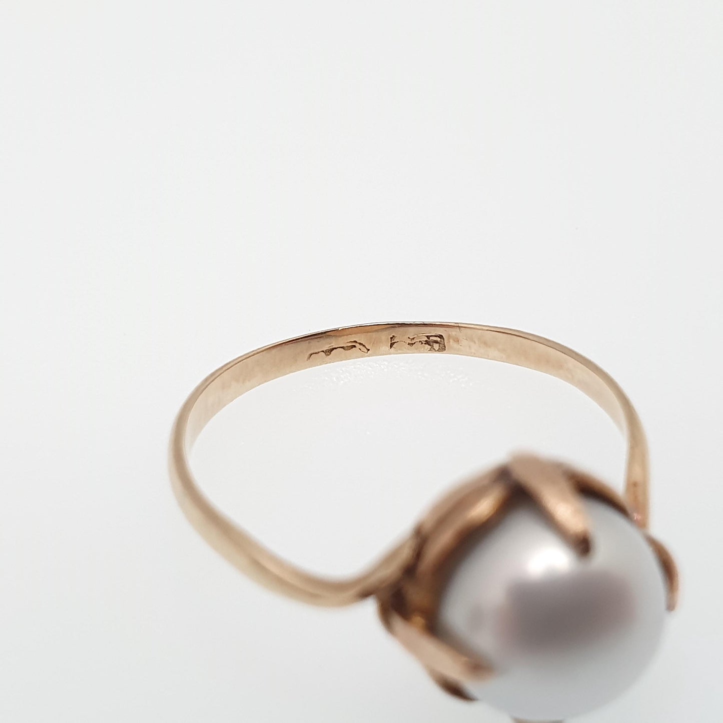 Antique Victorian 9ct Gold Pearl Ring Solid 9k 9kt Cultured Pearl Yellow Gold Large Solitaire White Lustre Womens Jewellery Jewelry