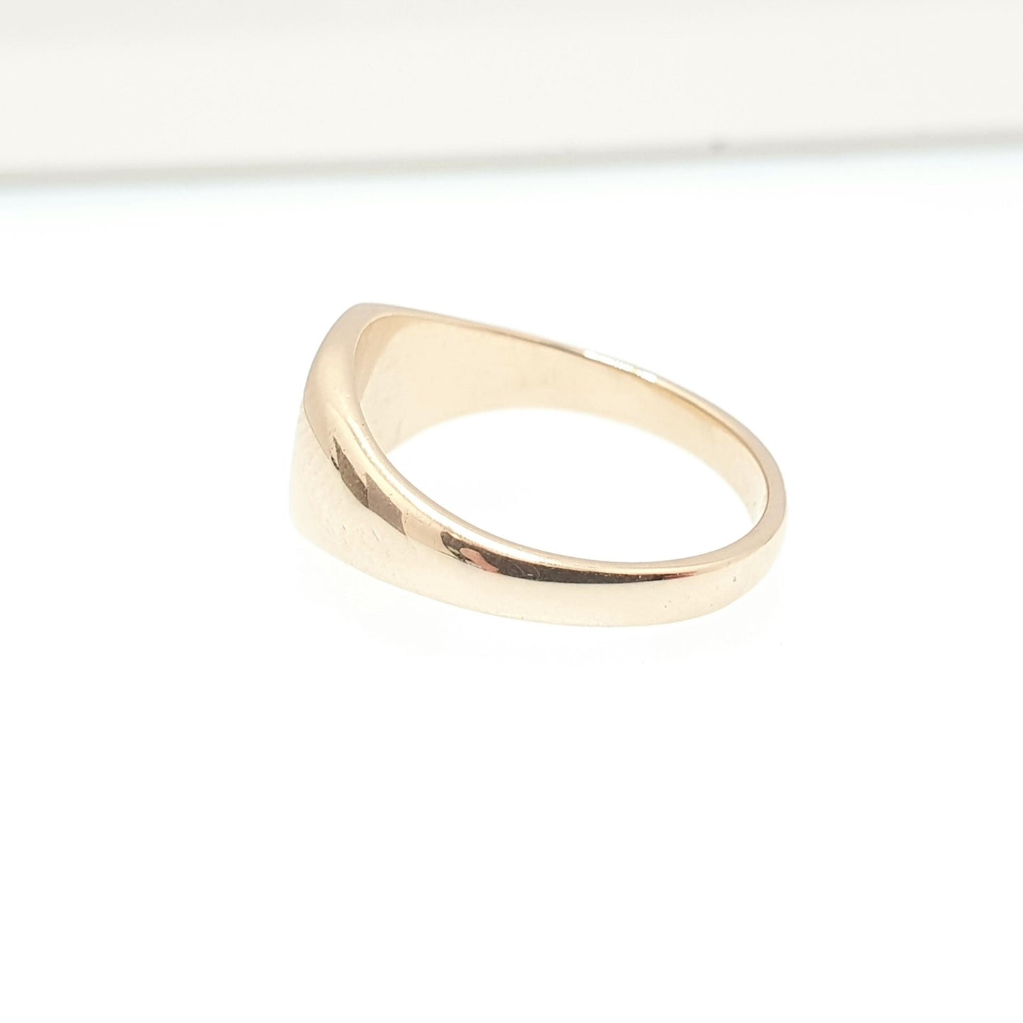 Vintage 9ct Gold Square Signet Ring Solid 9k 375 9kt Plain Smooth Retro Hallmark Chunky Large Big Mens Womens Jewelry Jewellery
